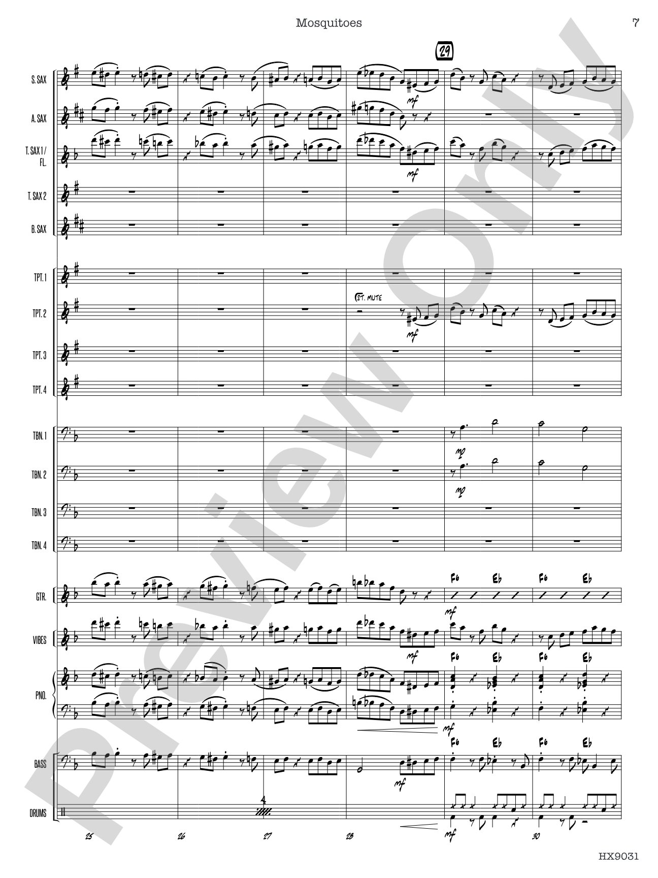 Mosquitoes: Jazz Ensemble Conductor Score & Parts