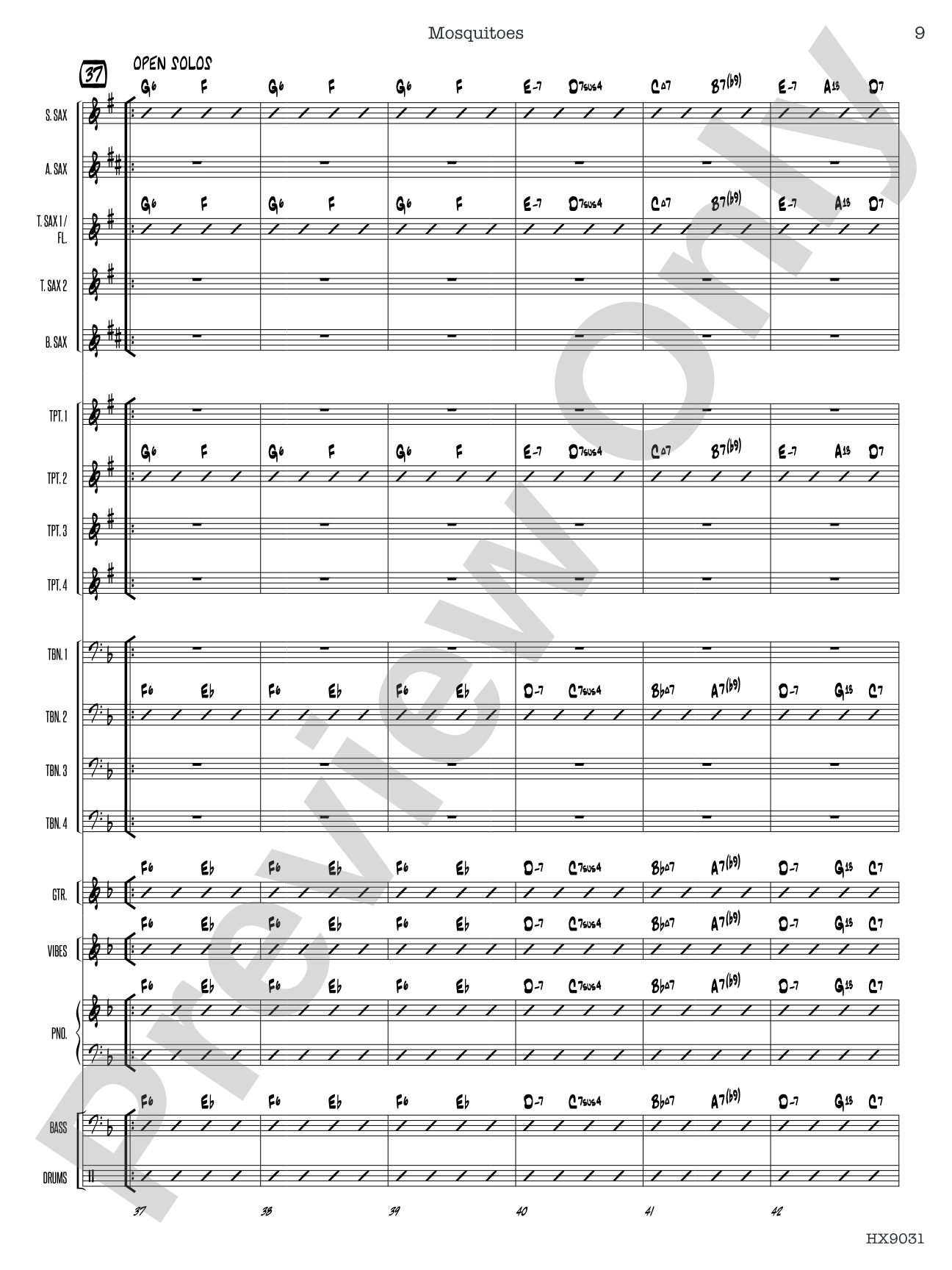 Mosquitoes: Jazz Ensemble Conductor Score & Parts