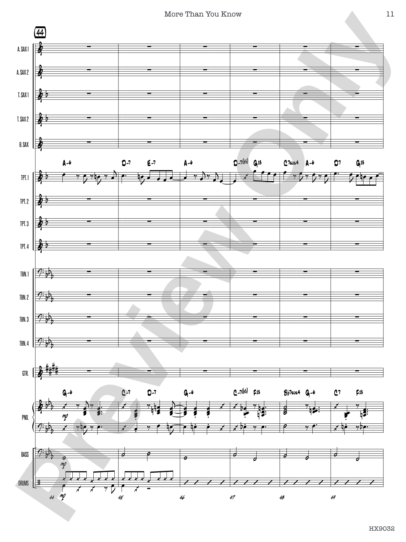 More Than You Know: Jazz Ensemble Conductor Score & Parts