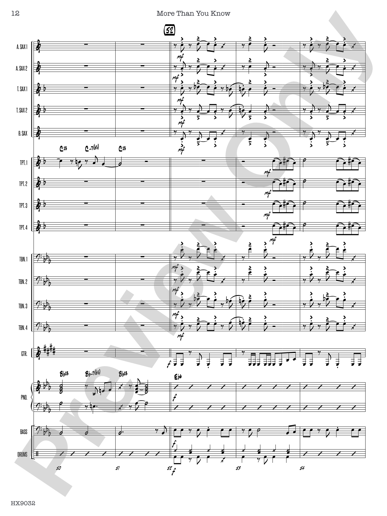 More Than You Know: Jazz Ensemble Conductor Score & Parts