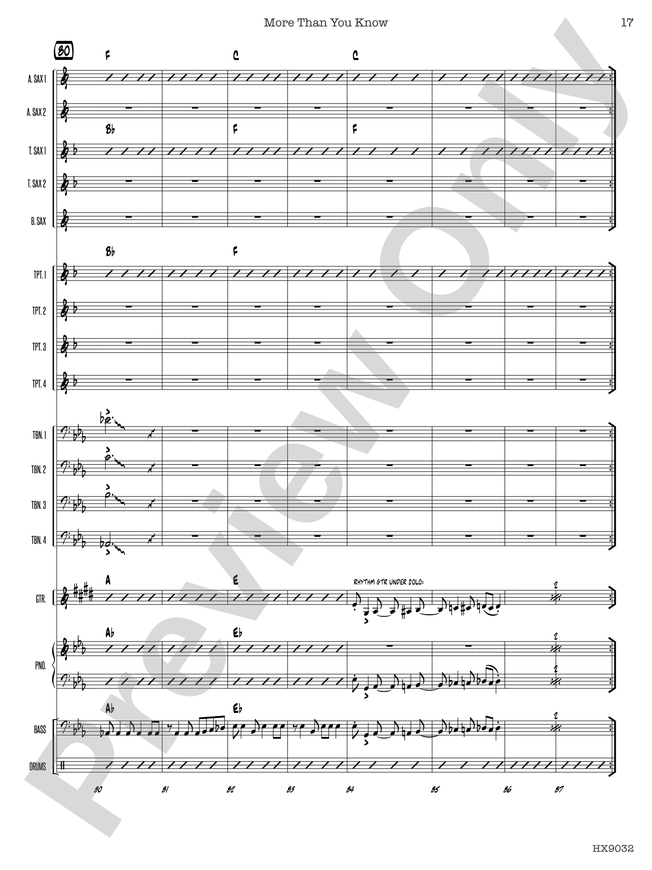 More Than You Know: Jazz Ensemble Conductor Score & Parts
