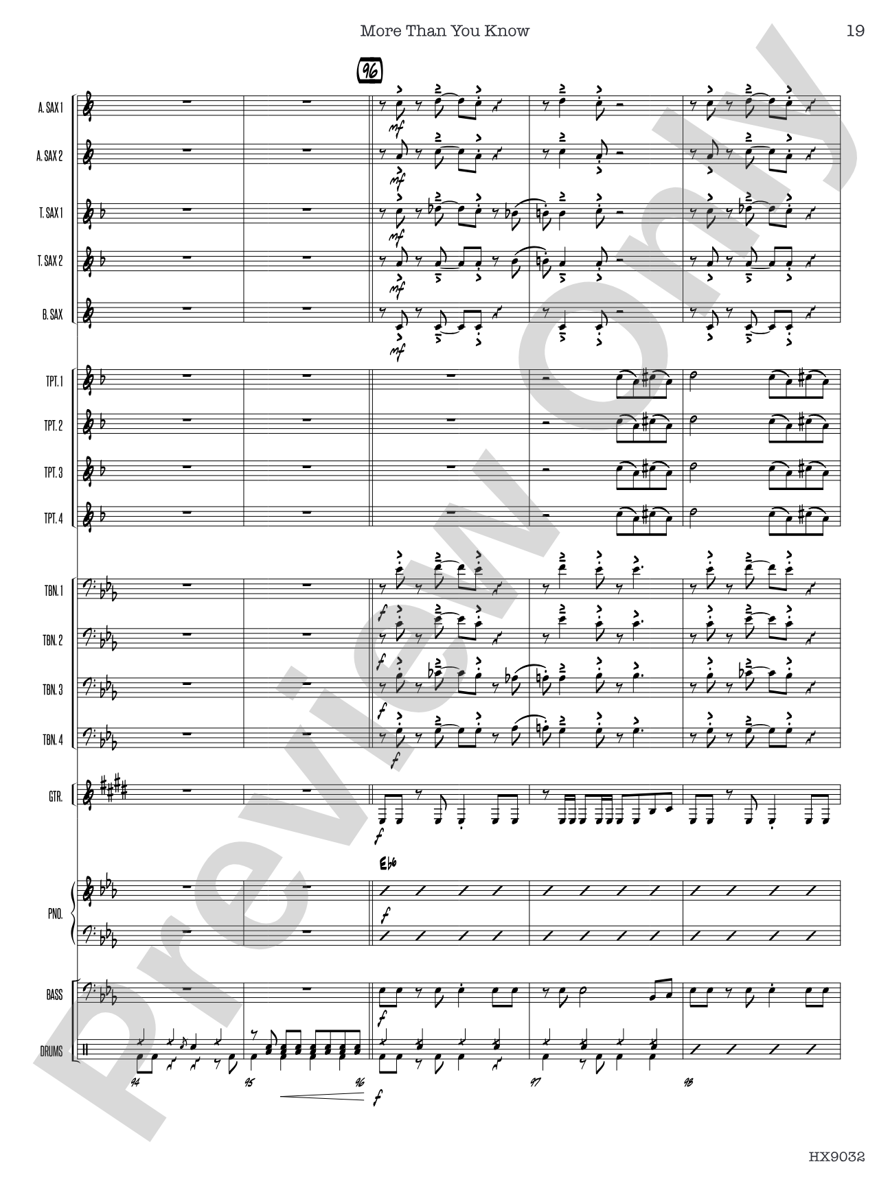 More Than You Know: Jazz Ensemble Conductor Score & Parts