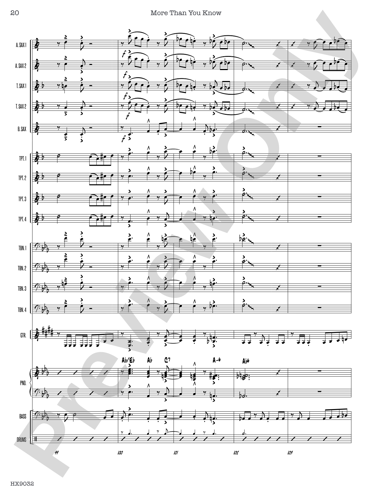 More Than You Know: Jazz Ensemble Conductor Score & Parts