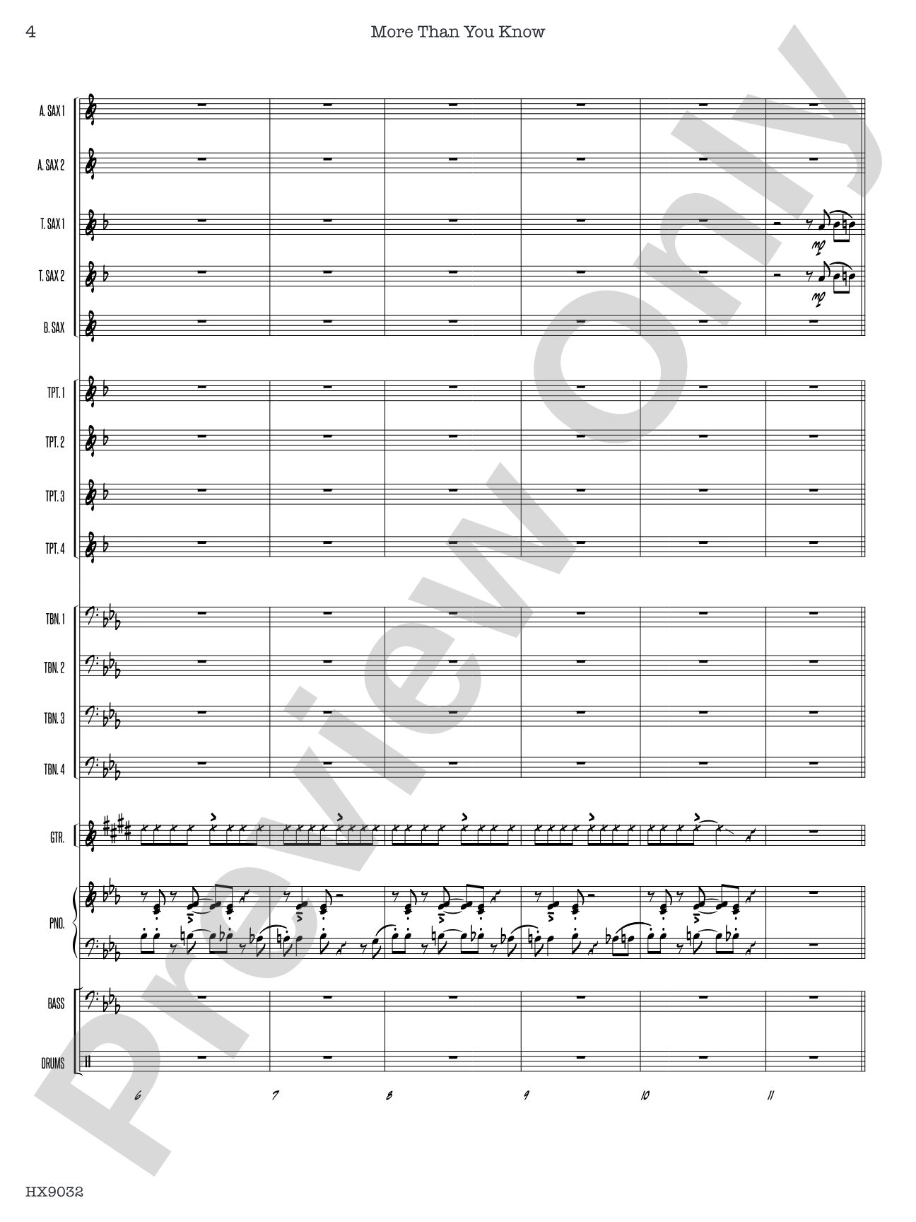 More Than You Know: Jazz Ensemble Conductor Score & Parts