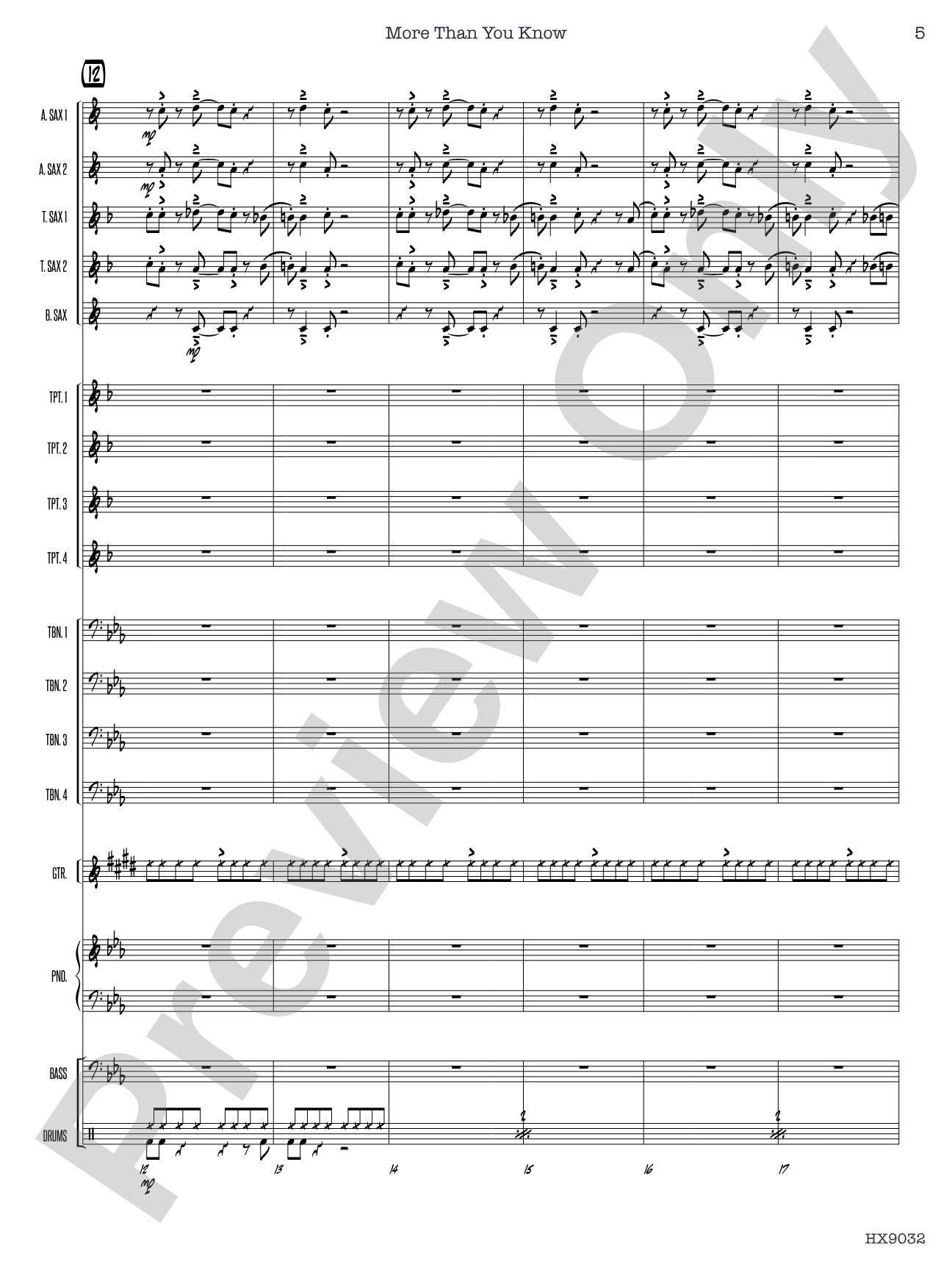 More Than You Know: Jazz Ensemble Conductor Score & Parts