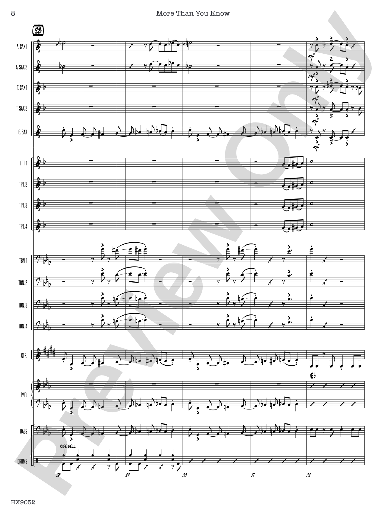 More Than You Know: Jazz Ensemble Conductor Score & Parts