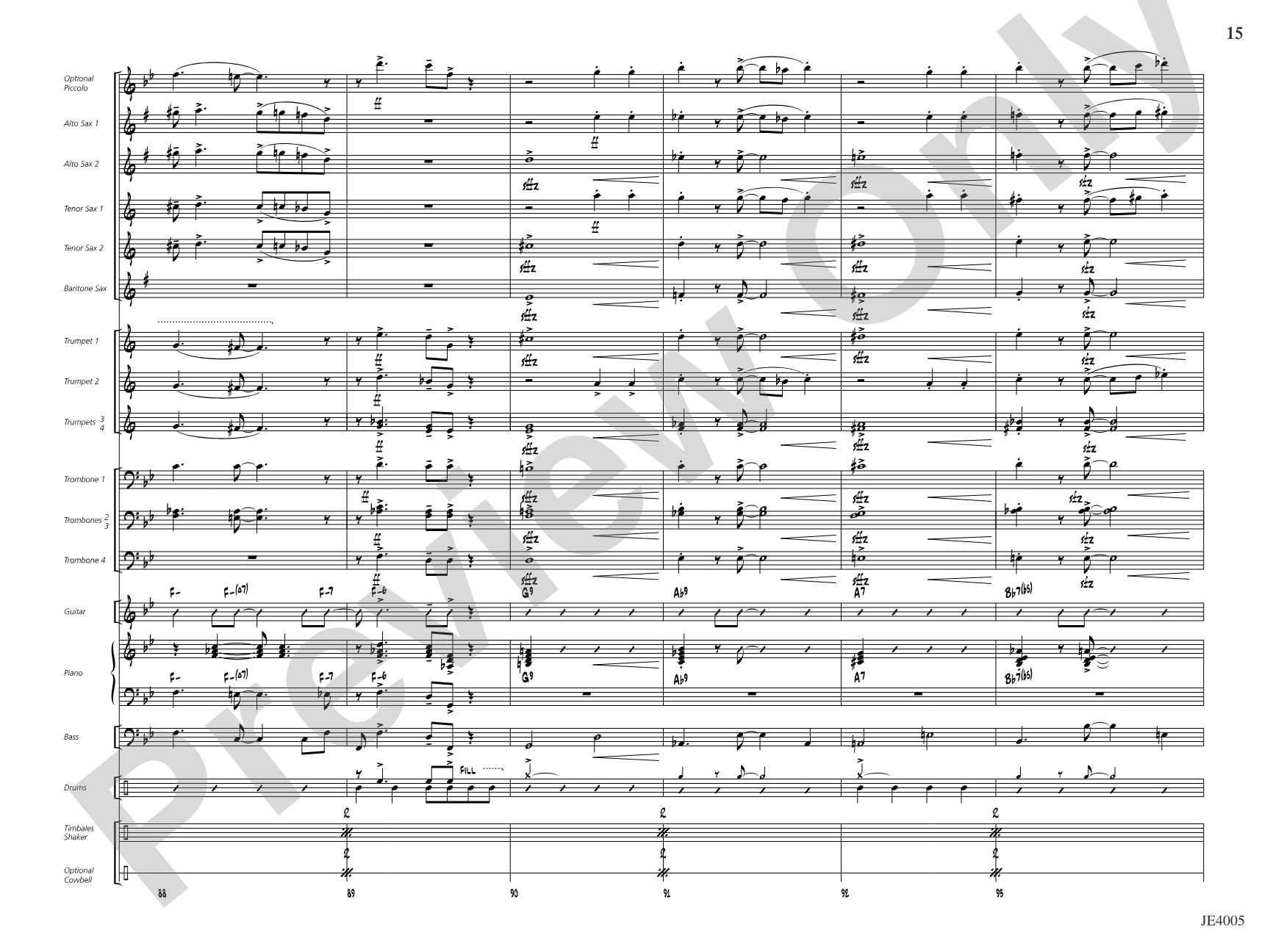 Salsa on the Side: Jazz Ensemble Conductor Score & Parts