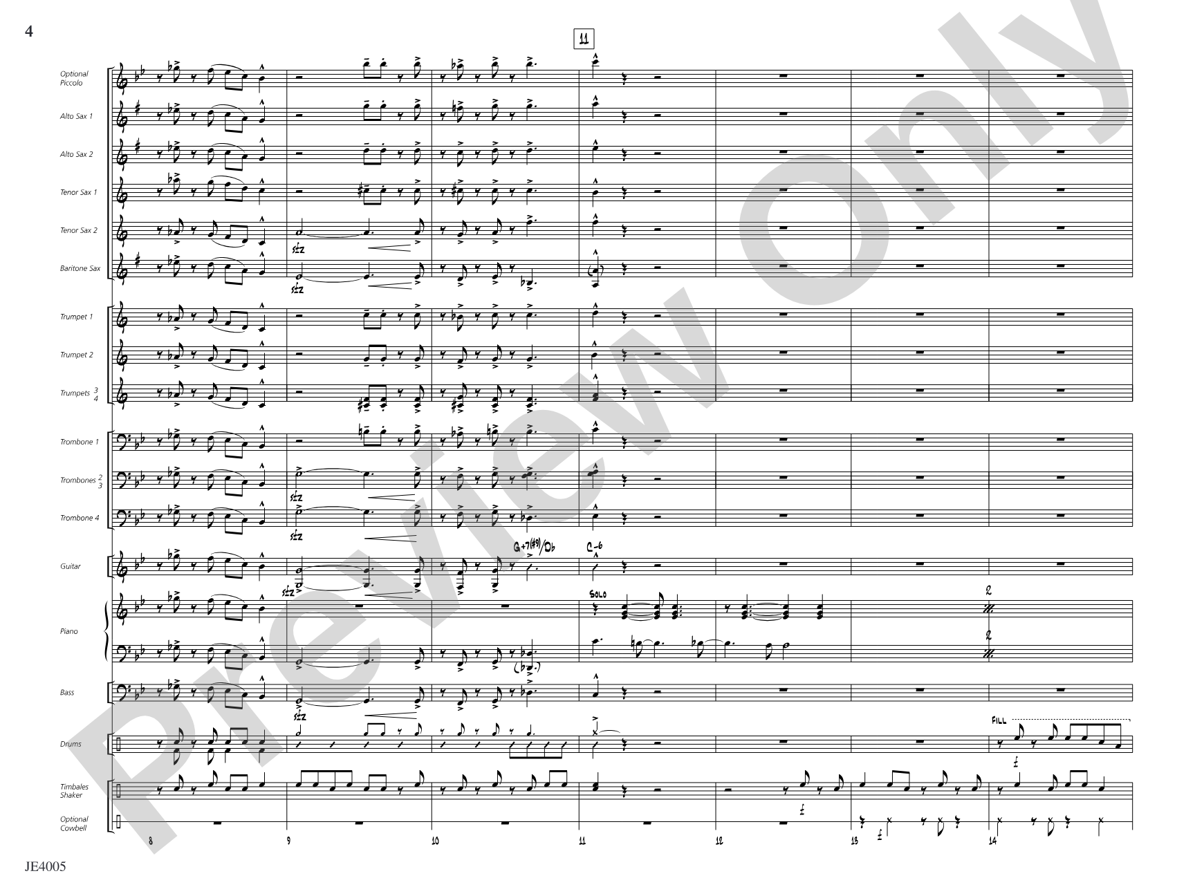 Salsa on the Side: Jazz Ensemble Conductor Score & Parts