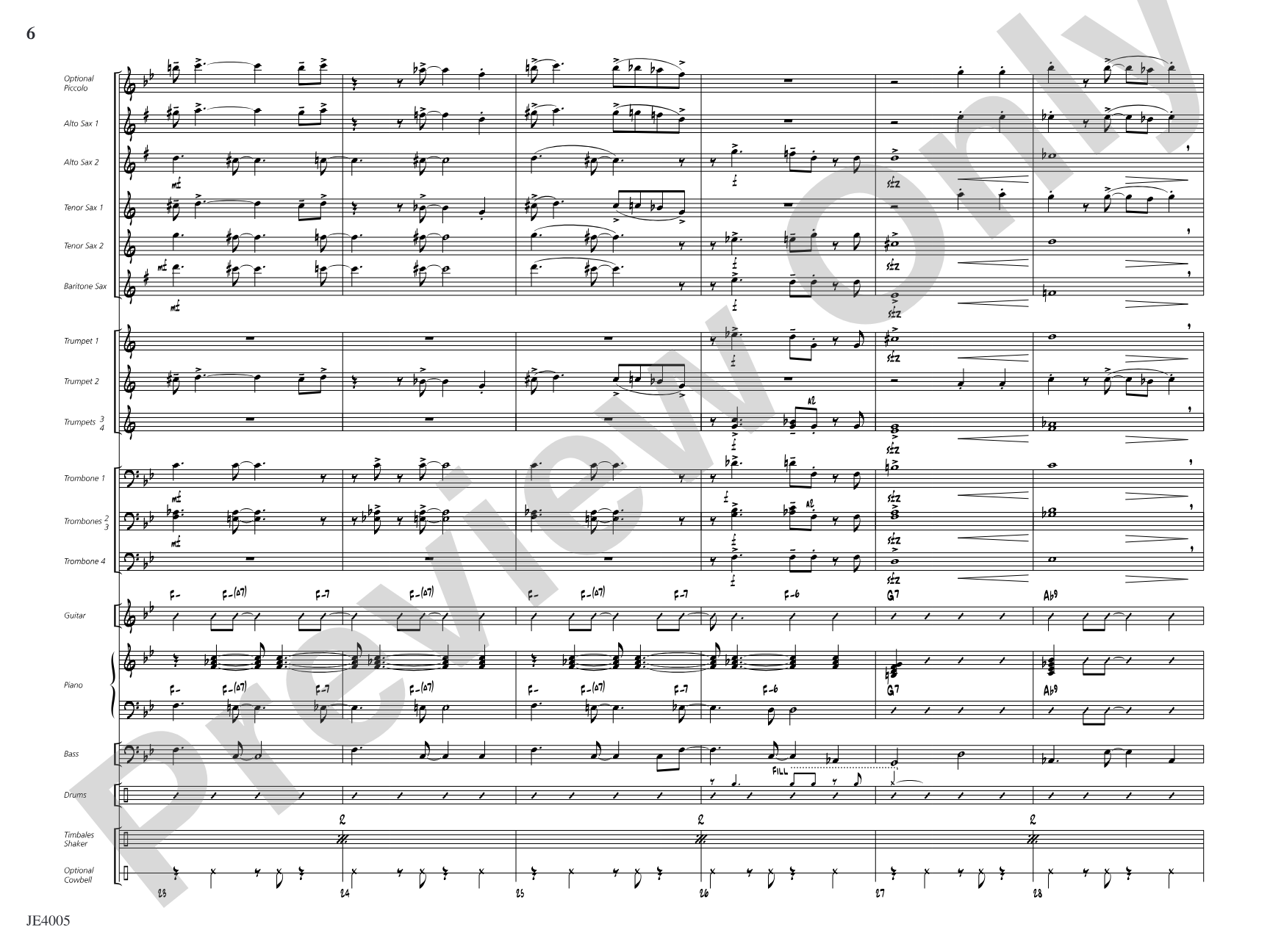 Salsa on the Side: Jazz Ensemble Conductor Score & Parts