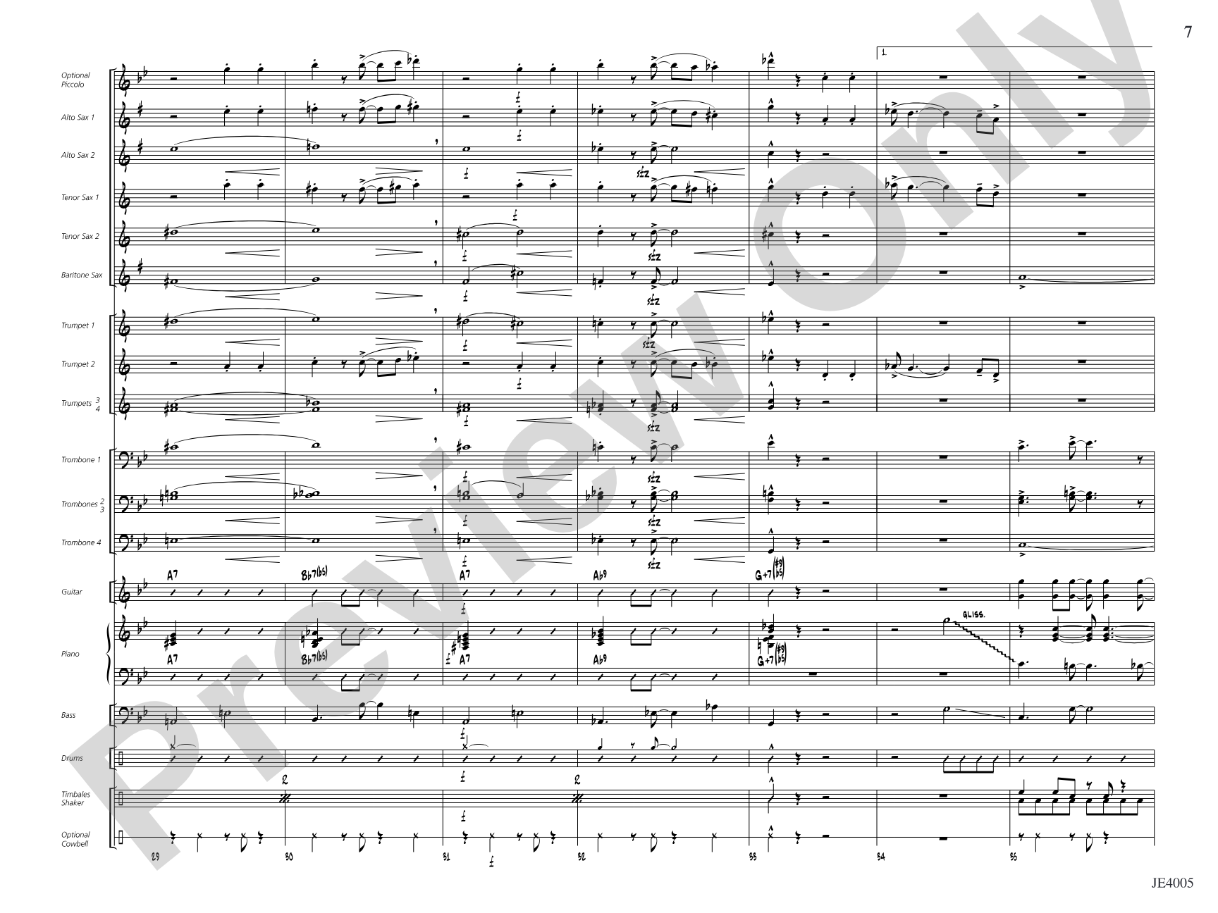Salsa on the Side: Jazz Ensemble Conductor Score & Parts