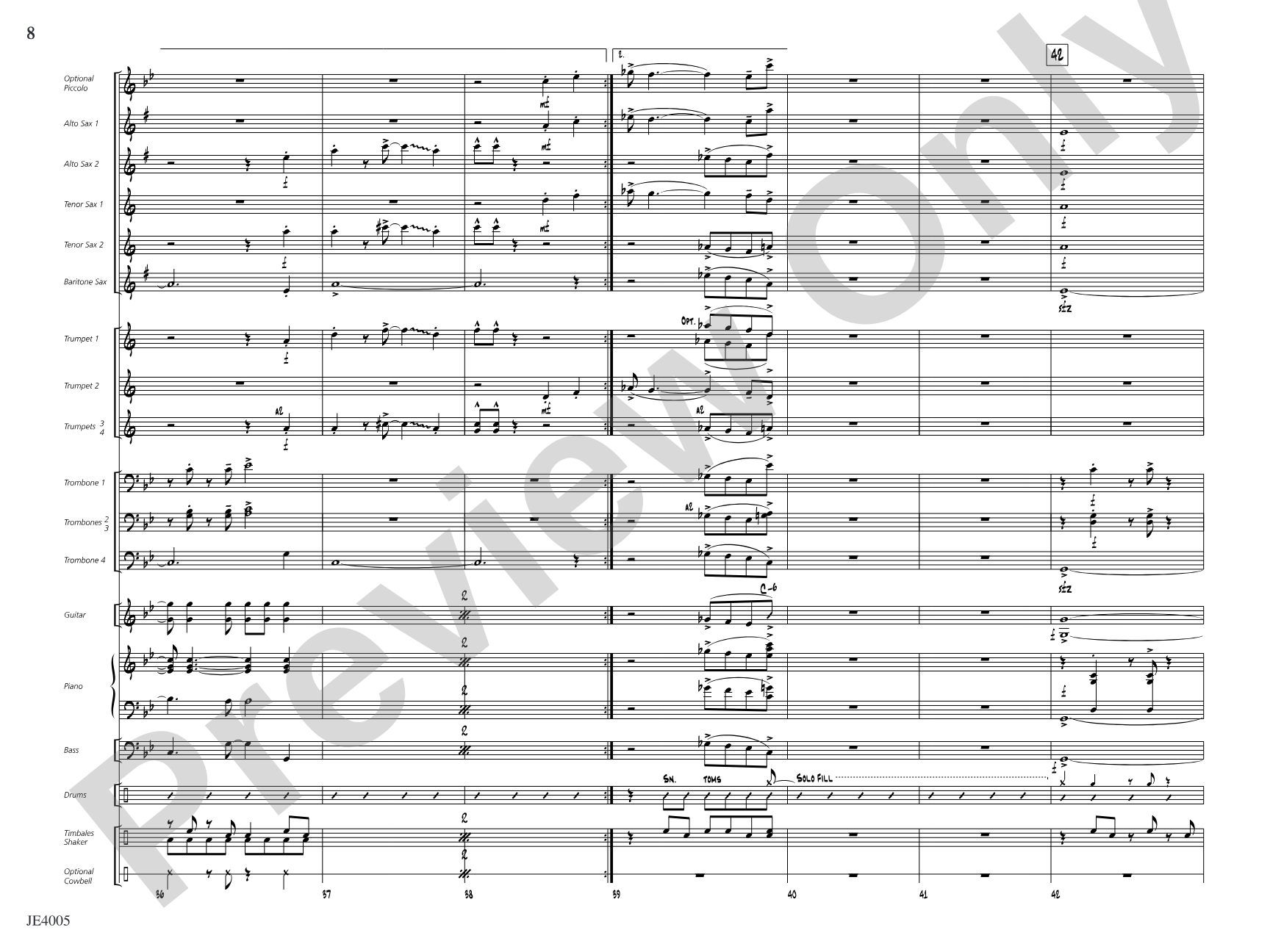 Salsa on the Side: Jazz Ensemble Conductor Score & Parts