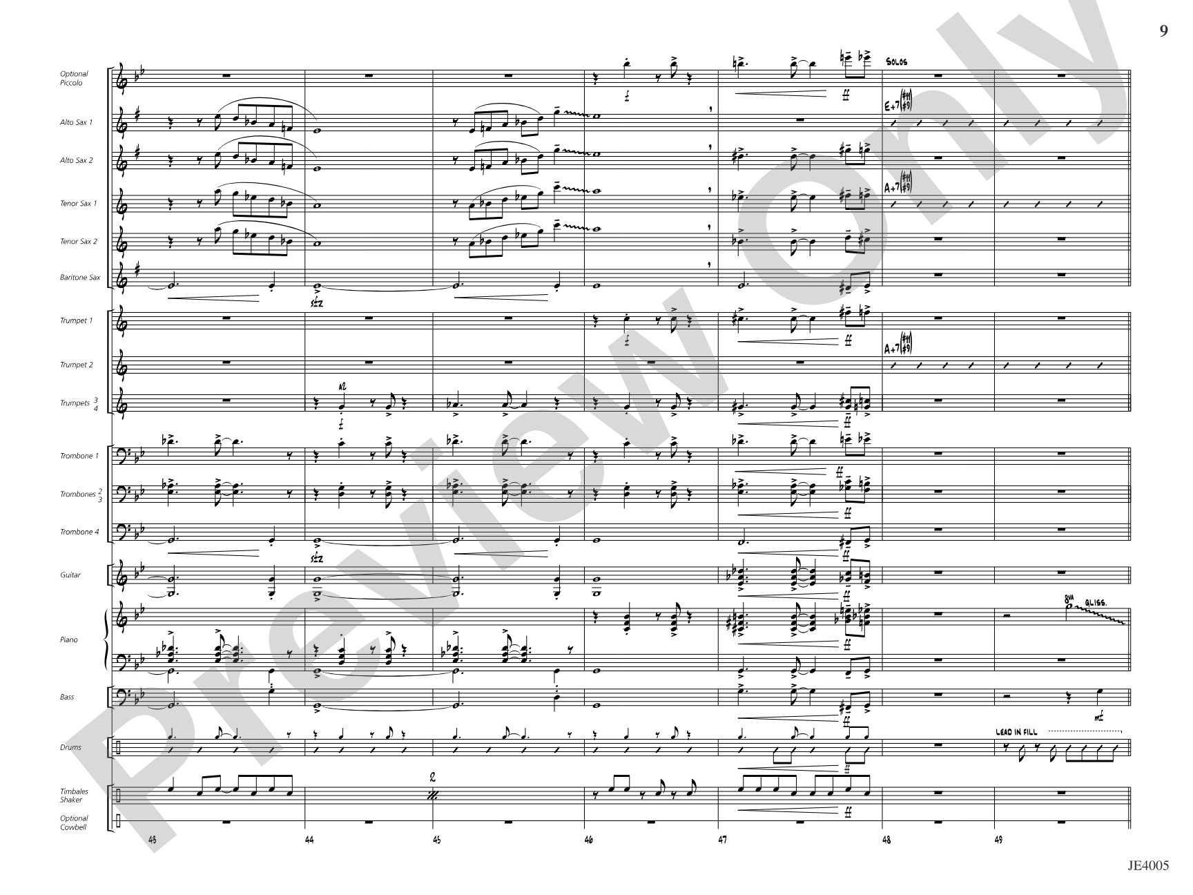 Salsa on the Side: Jazz Ensemble Conductor Score & Parts
