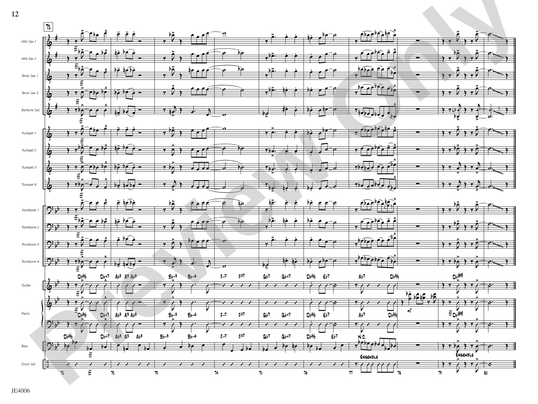 Jolly Old St. Nick: Jazz Ensemble Conductor Score & Parts