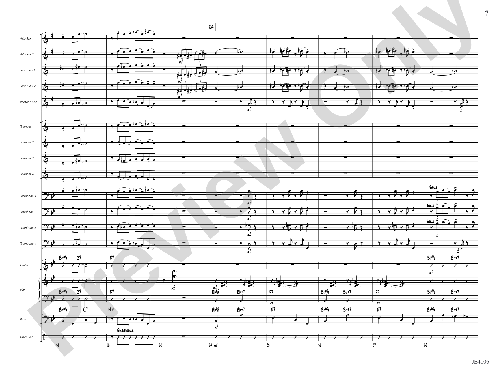 Jolly Old St. Nick: Jazz Ensemble Conductor Score & Parts