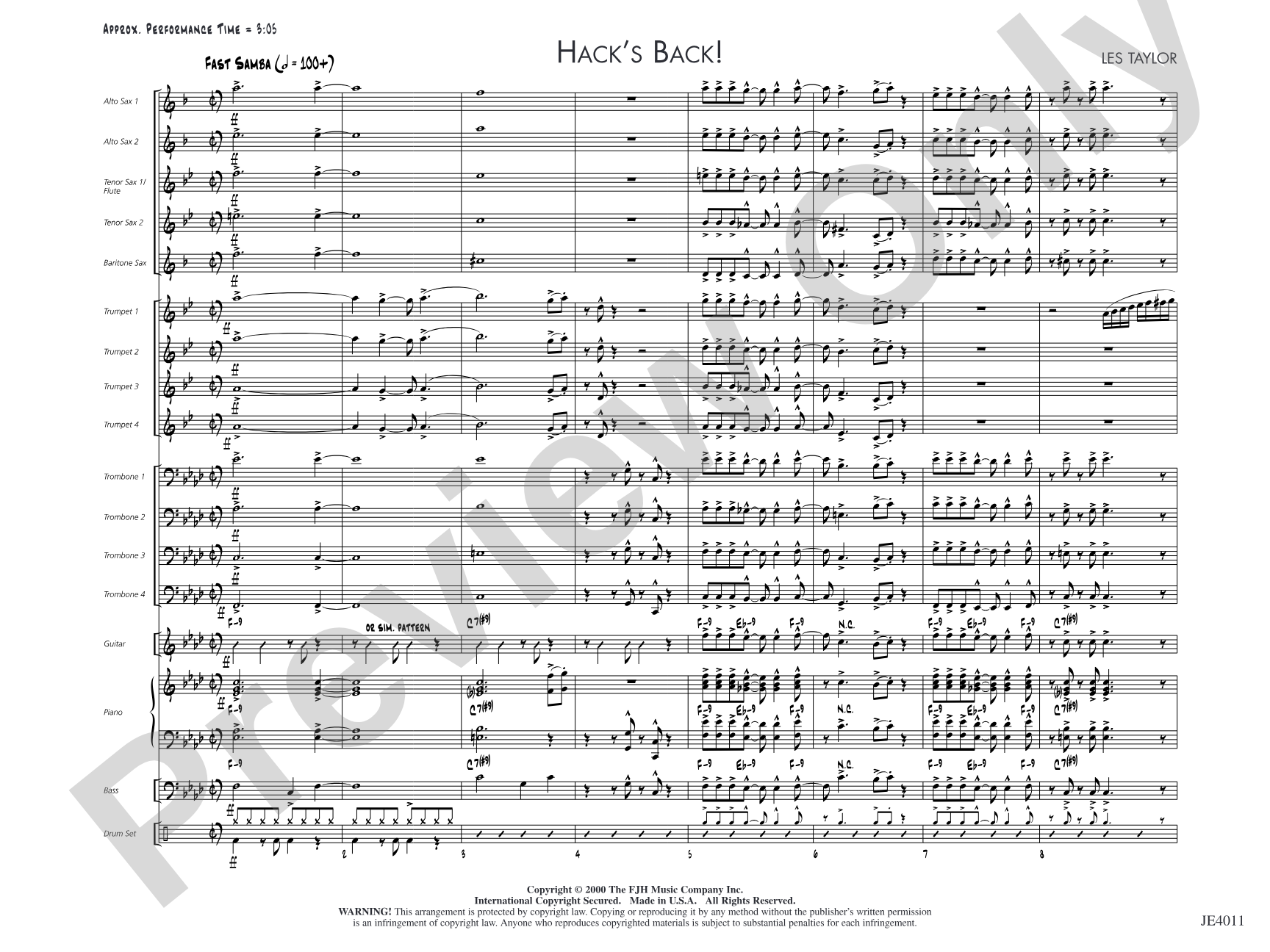 Hack's Back!: Jazz Ensemble Conductor Score & Parts