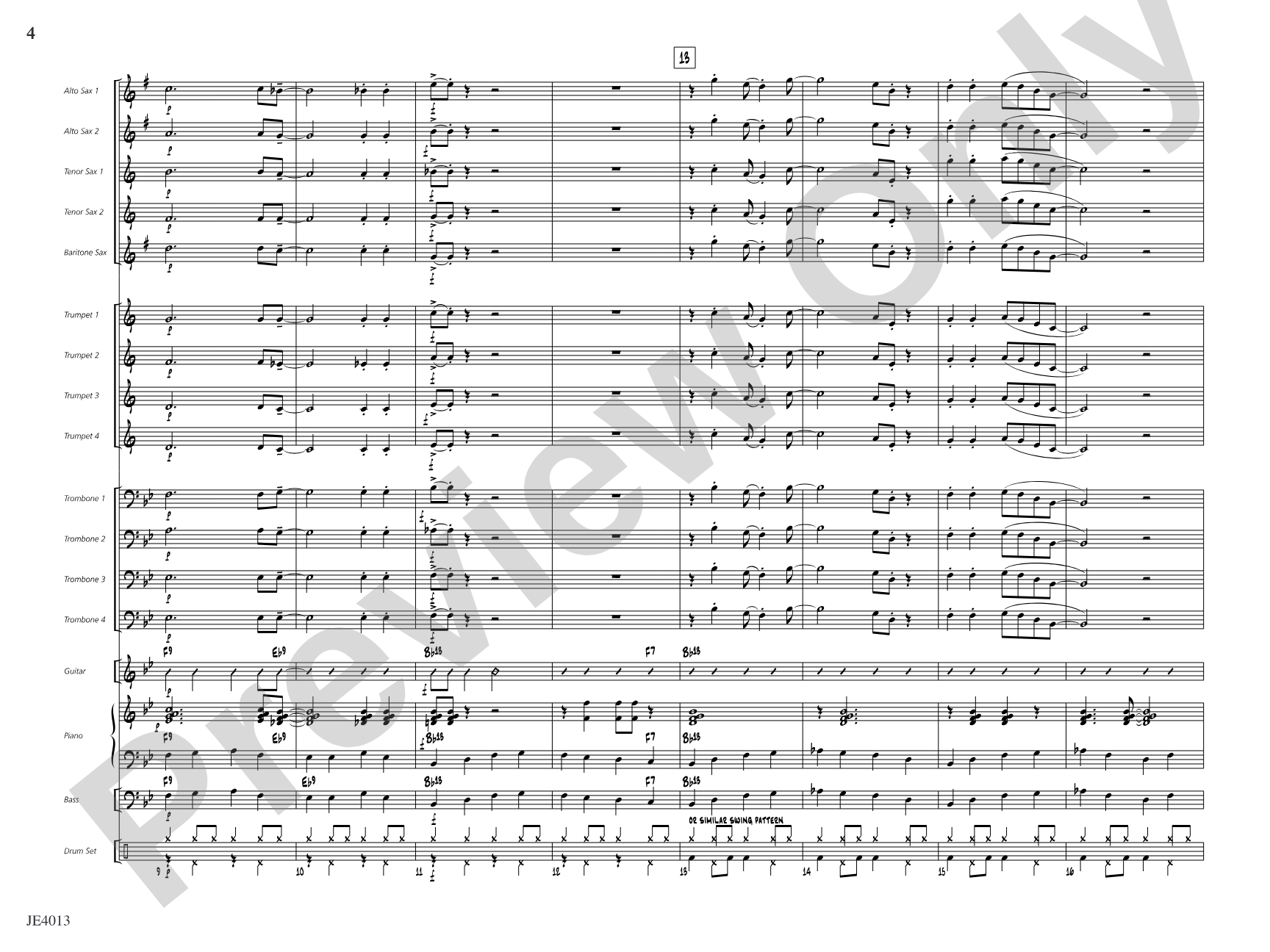 Two Bits: Jazz Ensemble Conductor Score & Parts