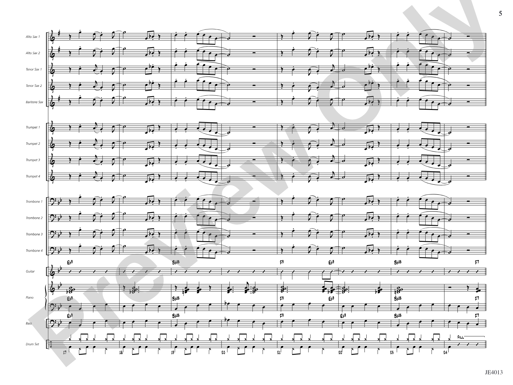 Two Bits: Jazz Ensemble Conductor Score & Parts