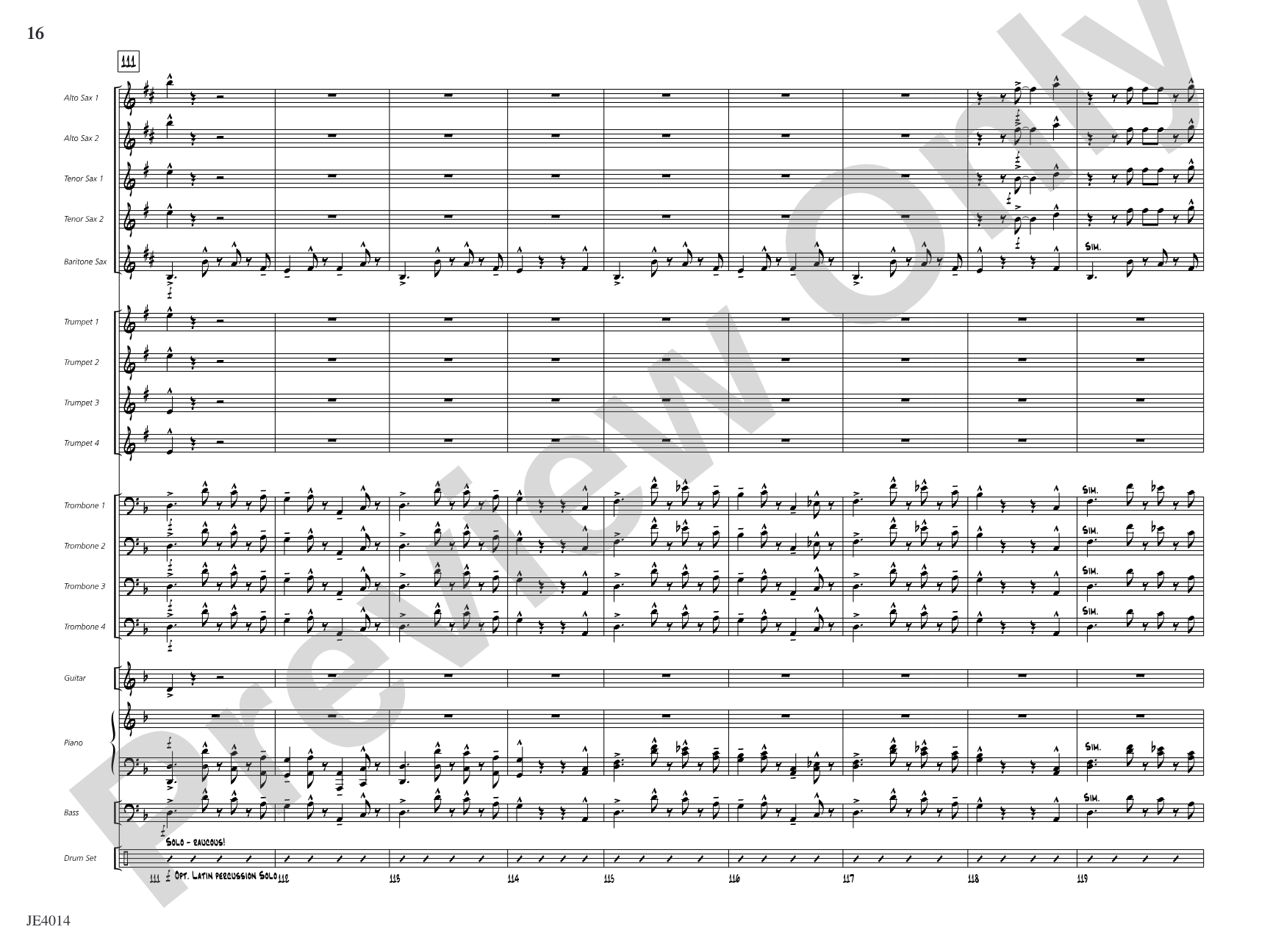 Otra Vez: Jazz Ensemble Conductor Score & Parts
