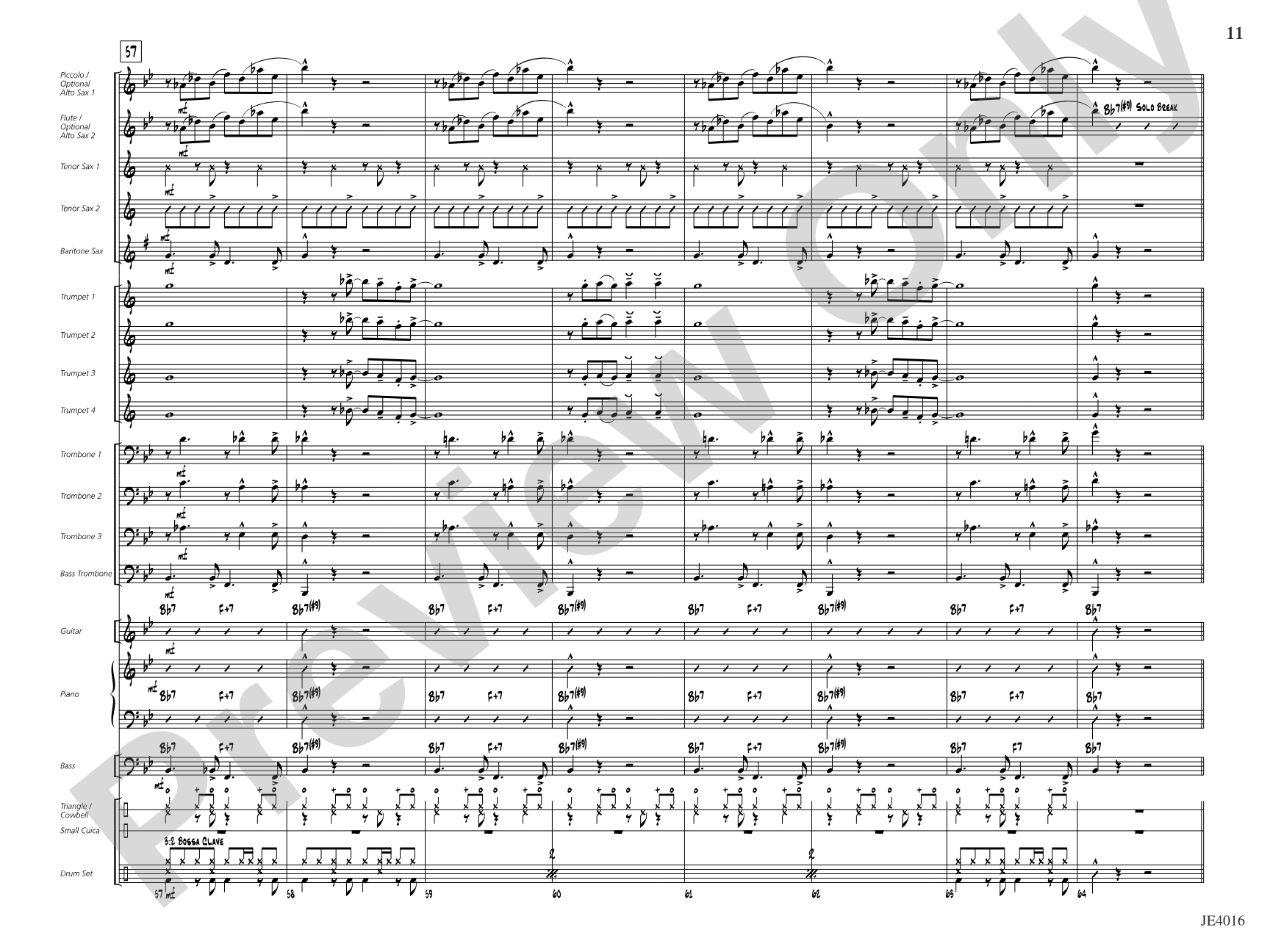 Digger's Bossa Nova: Jazz Ensemble Conductor Score & Parts