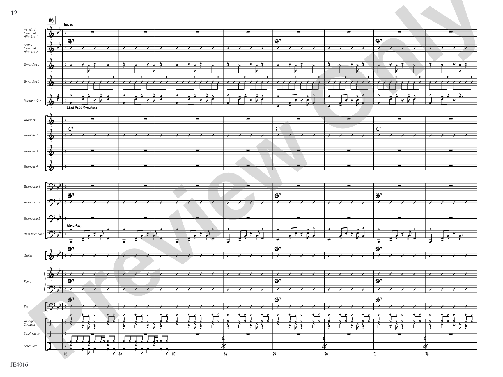 Digger's Bossa Nova: Jazz Ensemble Conductor Score & Parts
