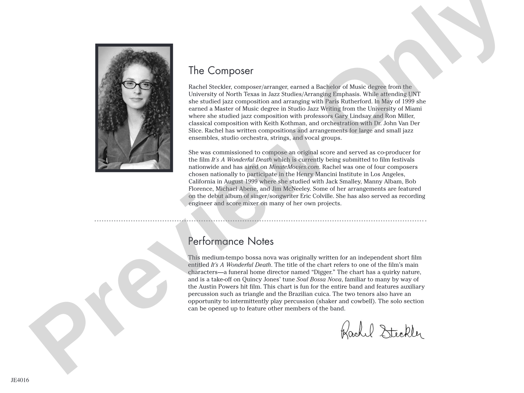 Digger's Bossa Nova: Jazz Ensemble Conductor Score & Parts
