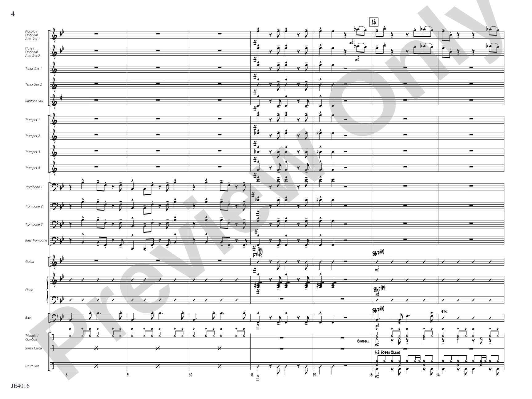 Digger's Bossa Nova: Jazz Ensemble Conductor Score & Parts