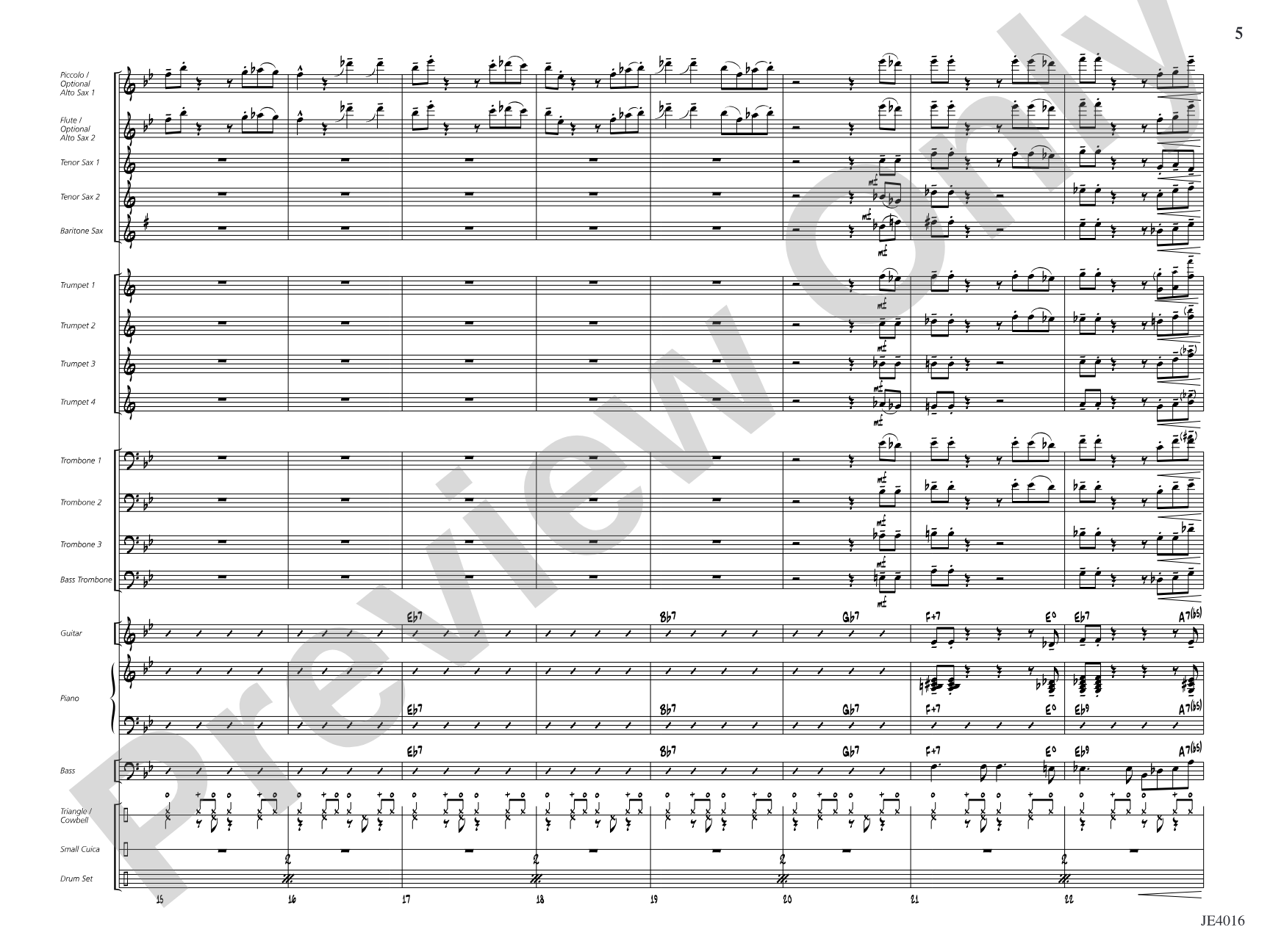 Digger's Bossa Nova: Jazz Ensemble Conductor Score & Parts