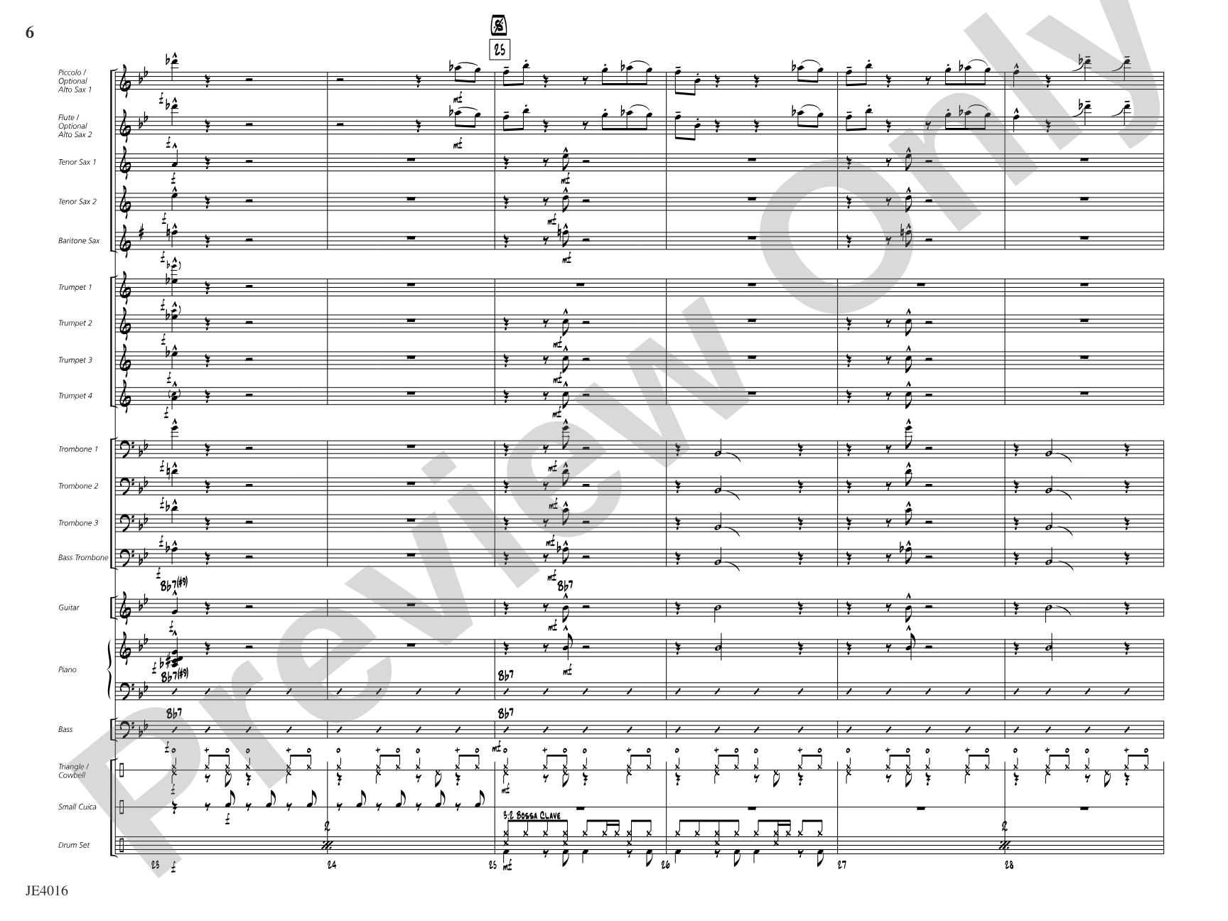 Digger's Bossa Nova: Jazz Ensemble Conductor Score & Parts