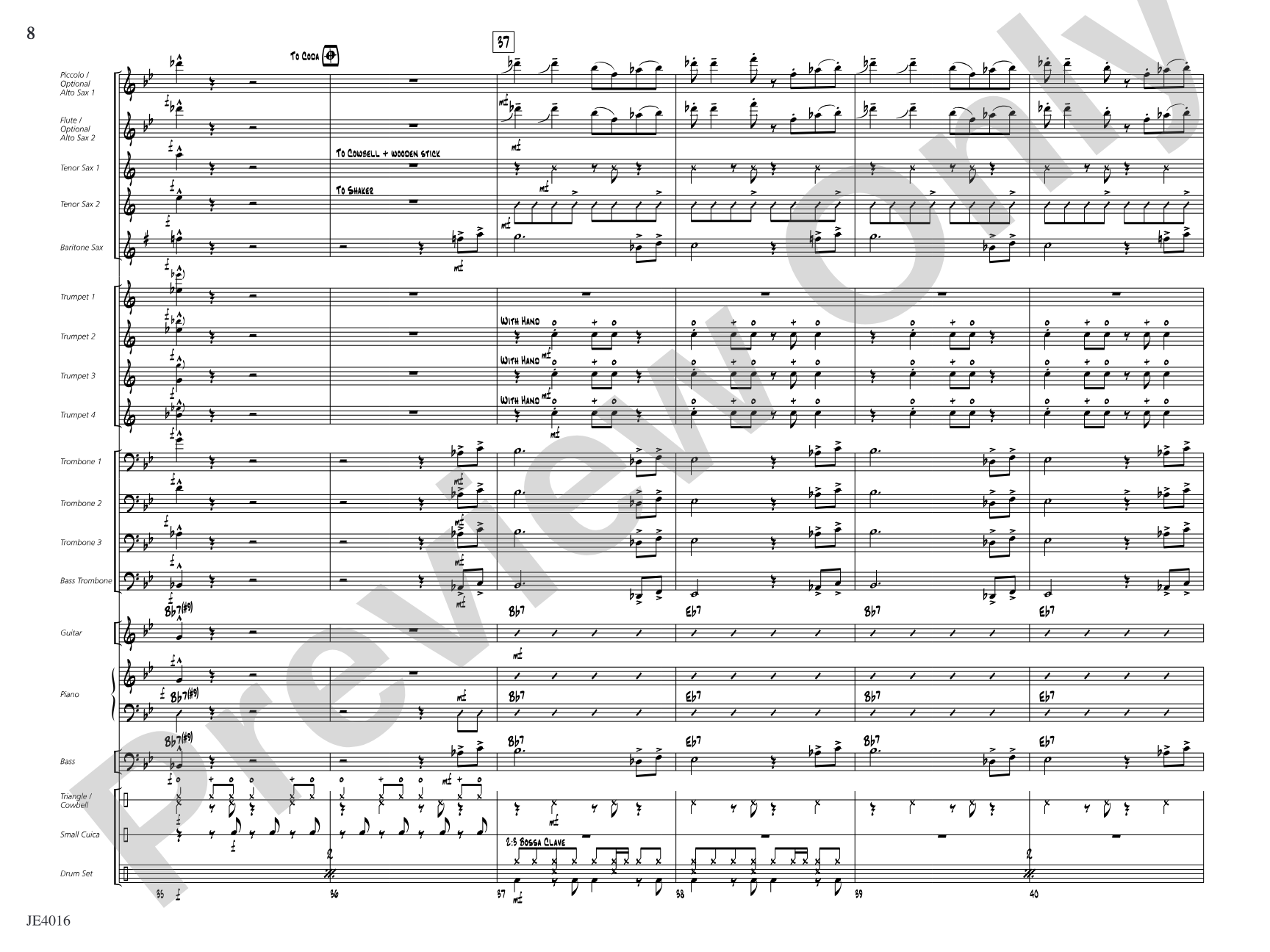 Digger's Bossa Nova: Jazz Ensemble Conductor Score & Parts