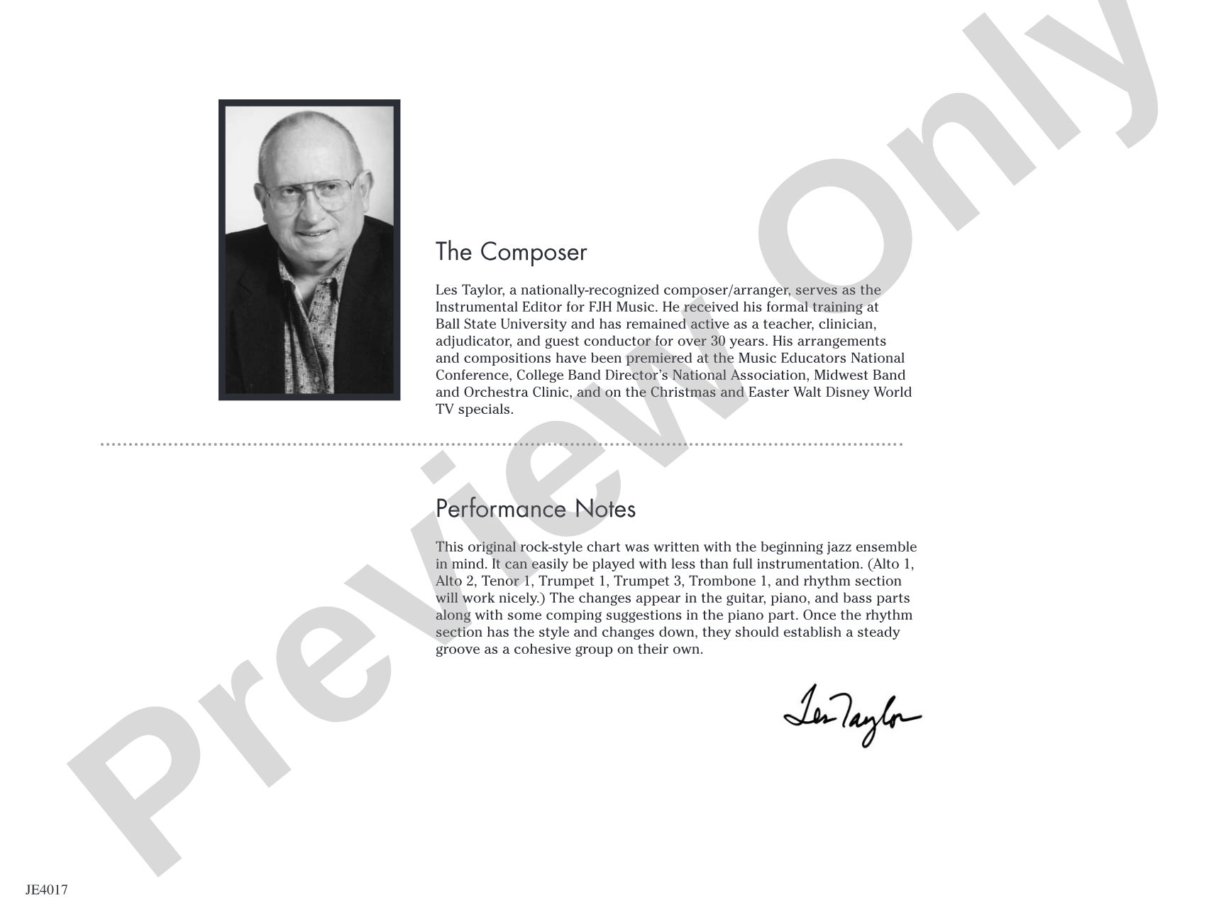 Dressed in Black: Jazz Ensemble Conductor Score & Parts