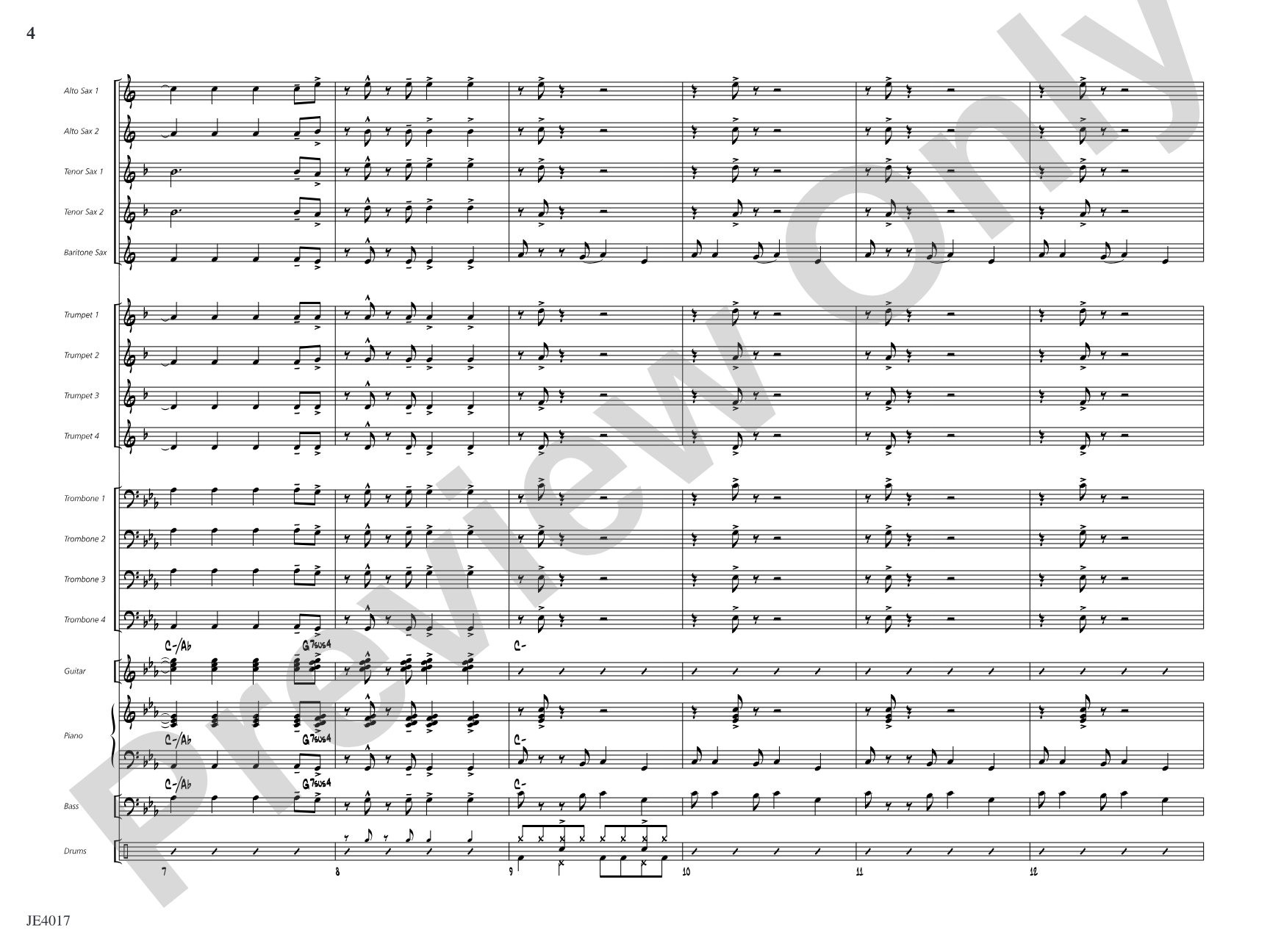 Dressed in Black: Jazz Ensemble Conductor Score & Parts