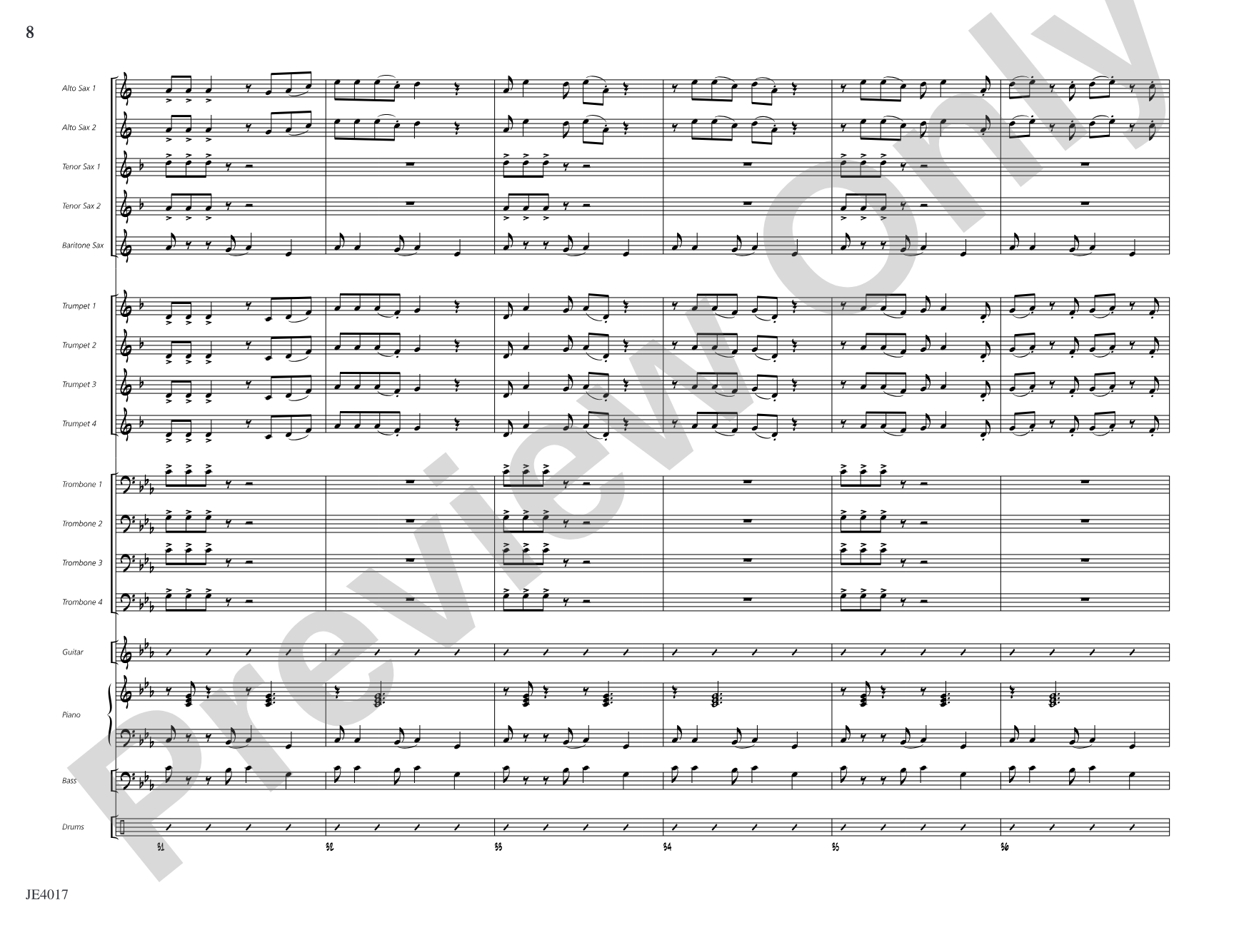 Dressed in Black: Jazz Ensemble Conductor Score & Parts