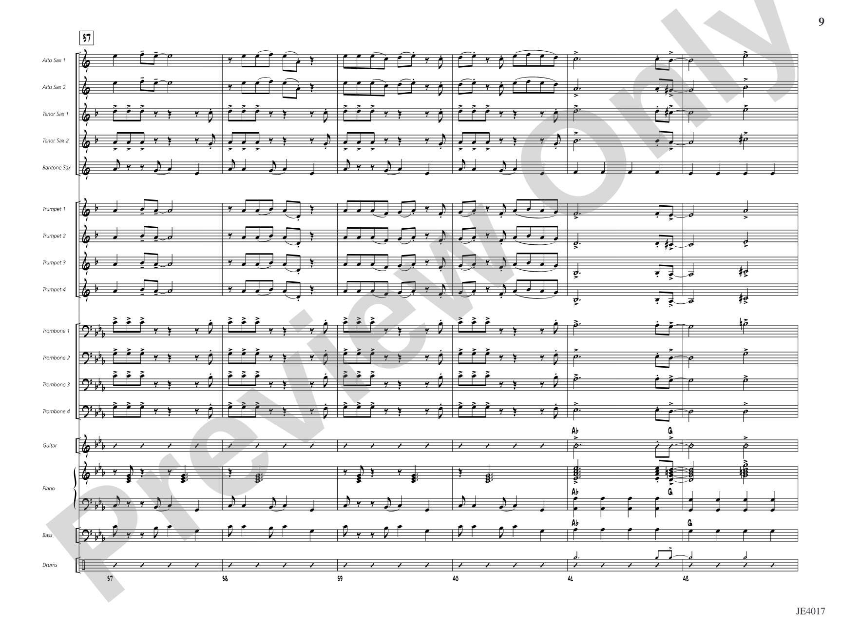 Dressed in Black: Jazz Ensemble Conductor Score & Parts