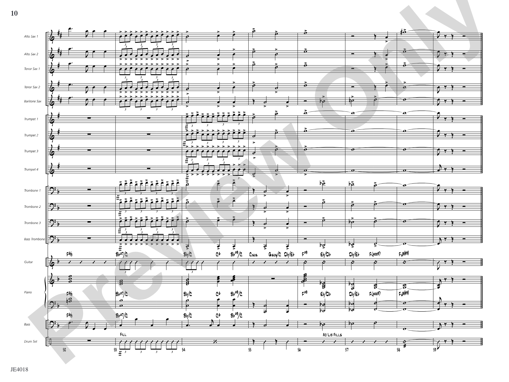 Amber Waves: Jazz Ensemble Conductor Score & Parts