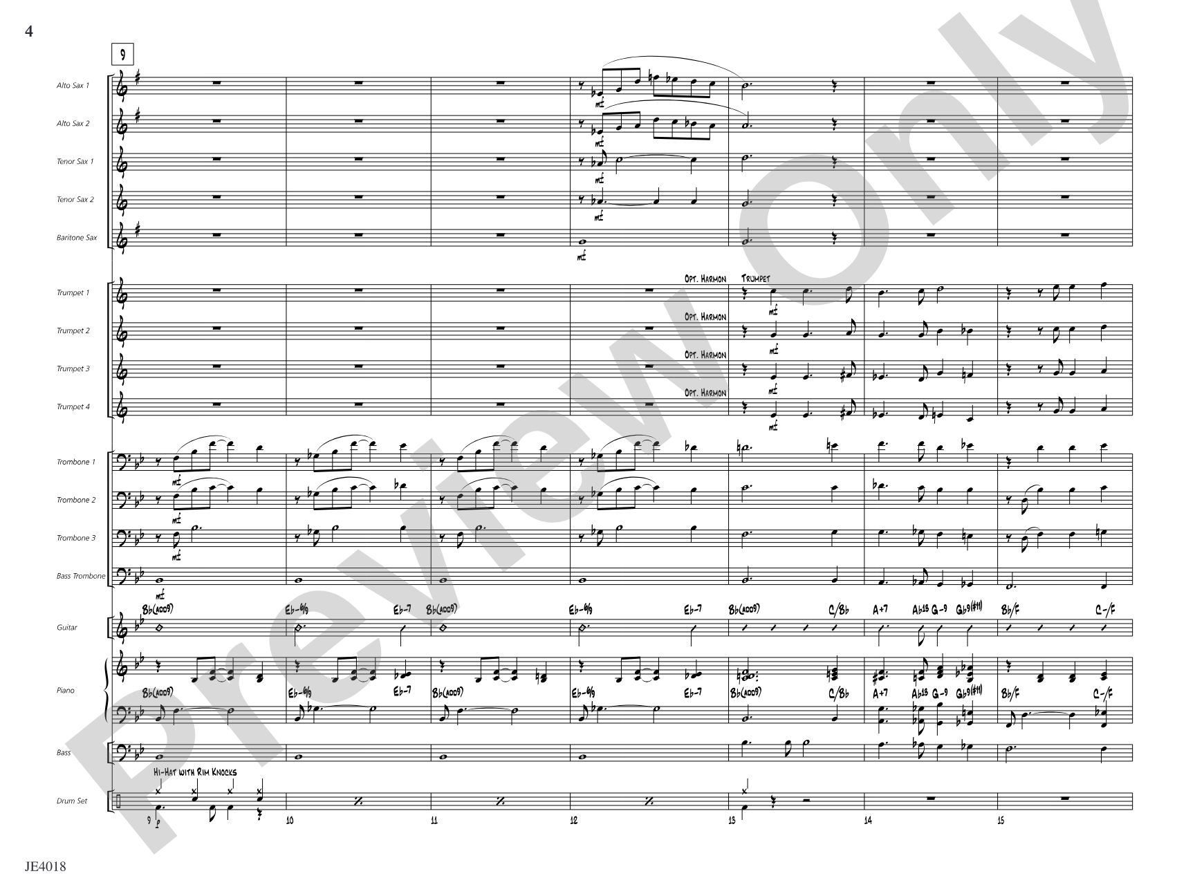 Amber Waves: Jazz Ensemble Conductor Score & Parts