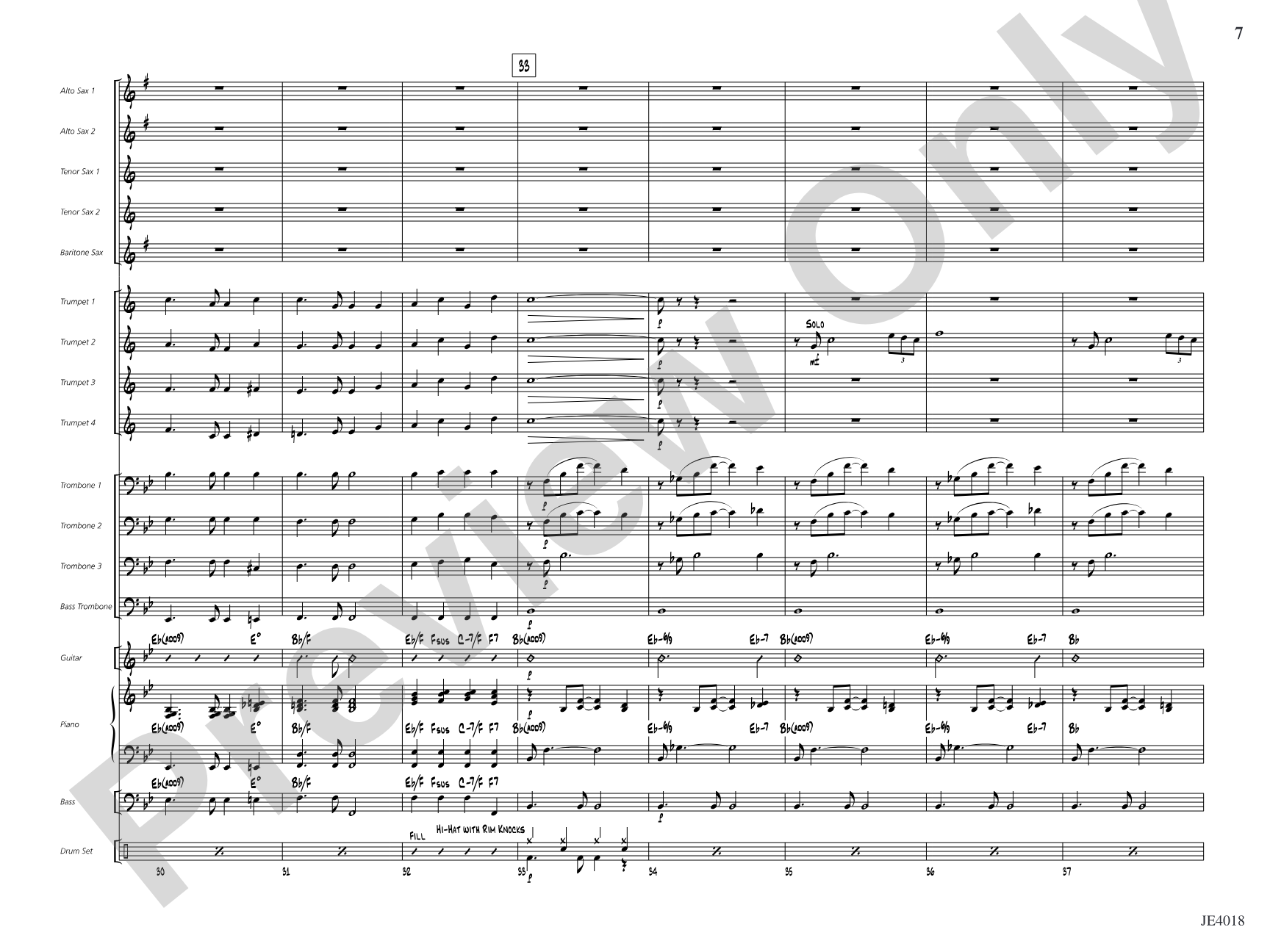 Amber Waves: Jazz Ensemble Conductor Score & Parts