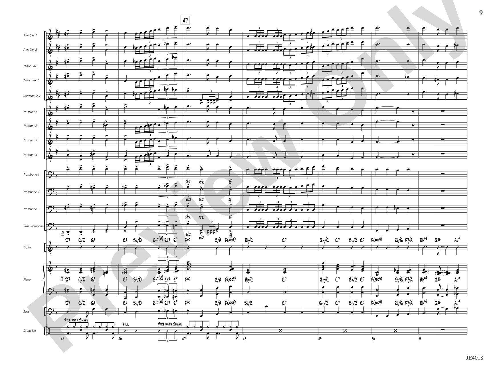 Amber Waves: Jazz Ensemble Conductor Score & Parts