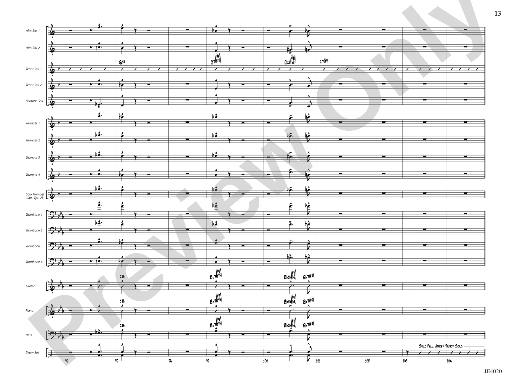 No Lava: Jazz Ensemble Conductor Score & Parts