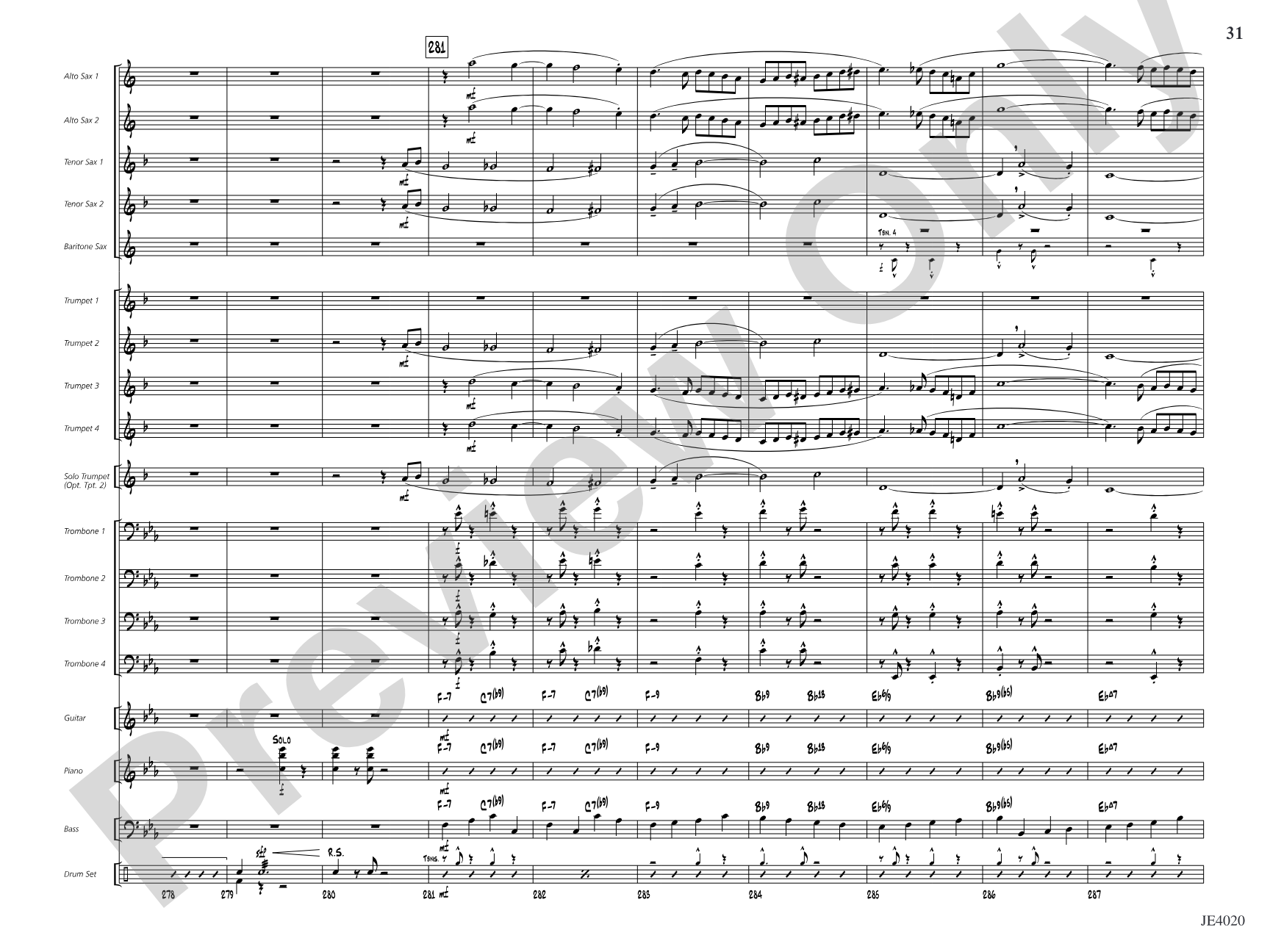 No Lava: Jazz Ensemble Conductor Score & Parts