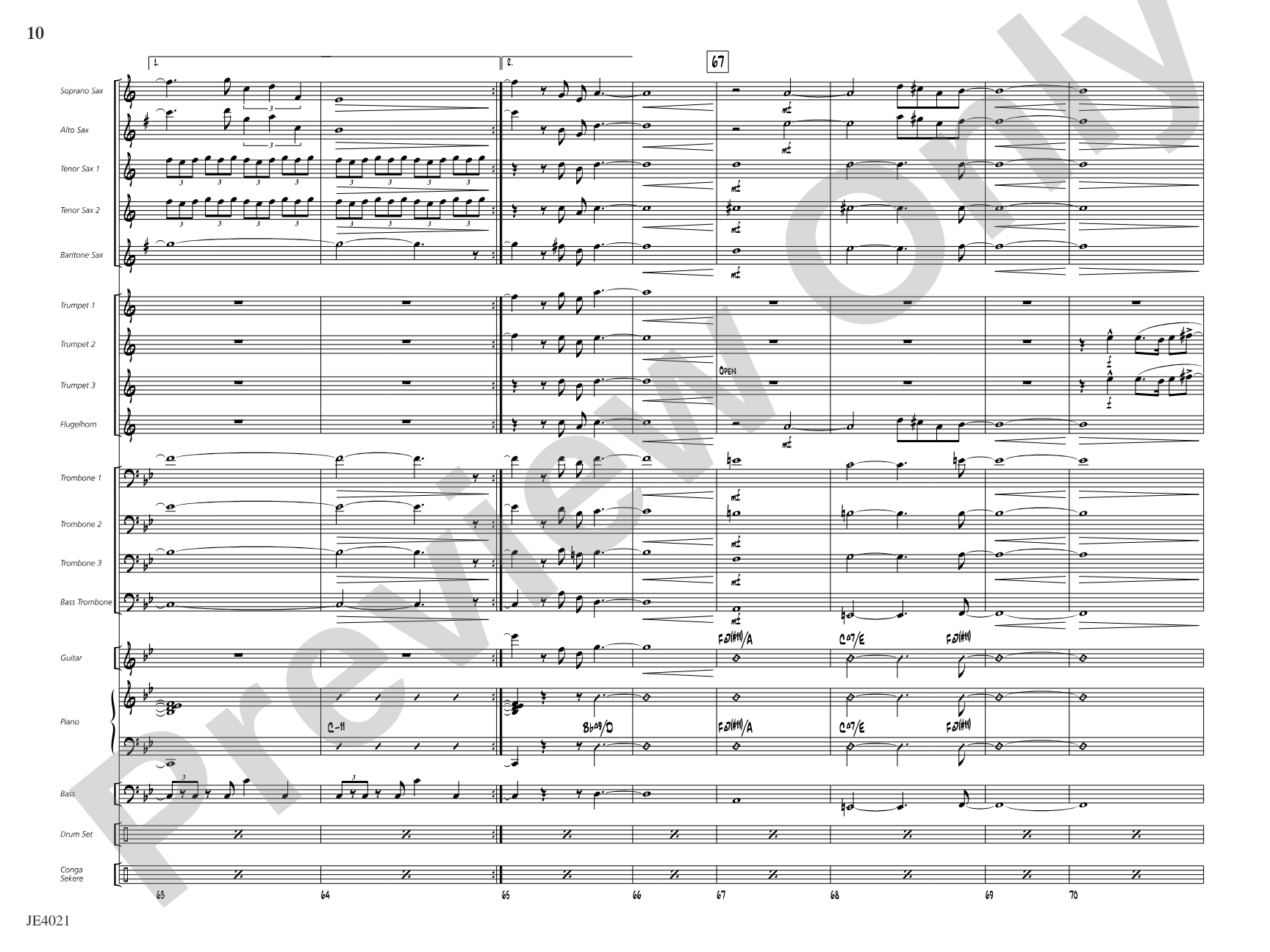 Techénko: Jazz Ensemble Conductor Score & Parts