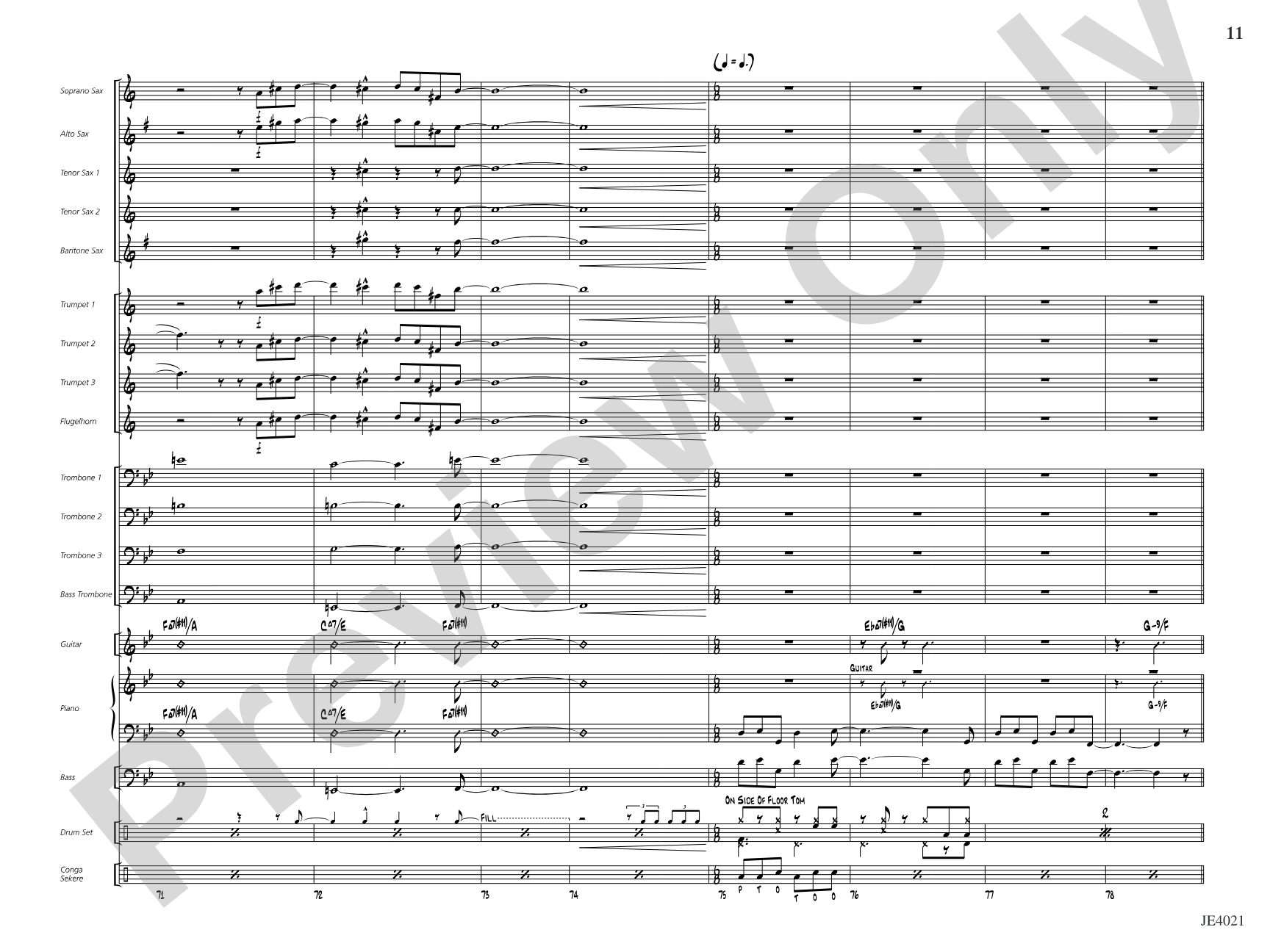 Techénko: Jazz Ensemble Conductor Score & Parts