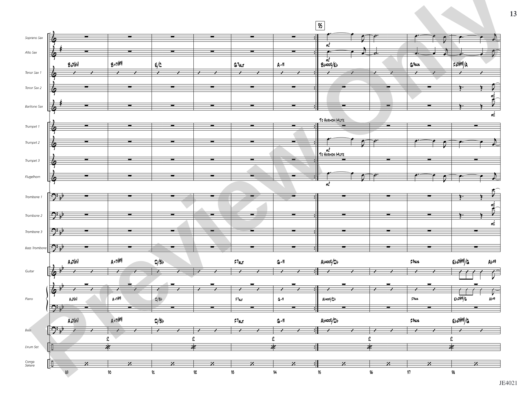 Techénko: Jazz Ensemble Conductor Score & Parts