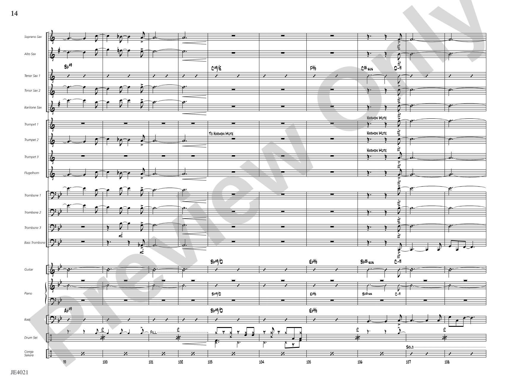 Techénko: Jazz Ensemble Conductor Score & Parts