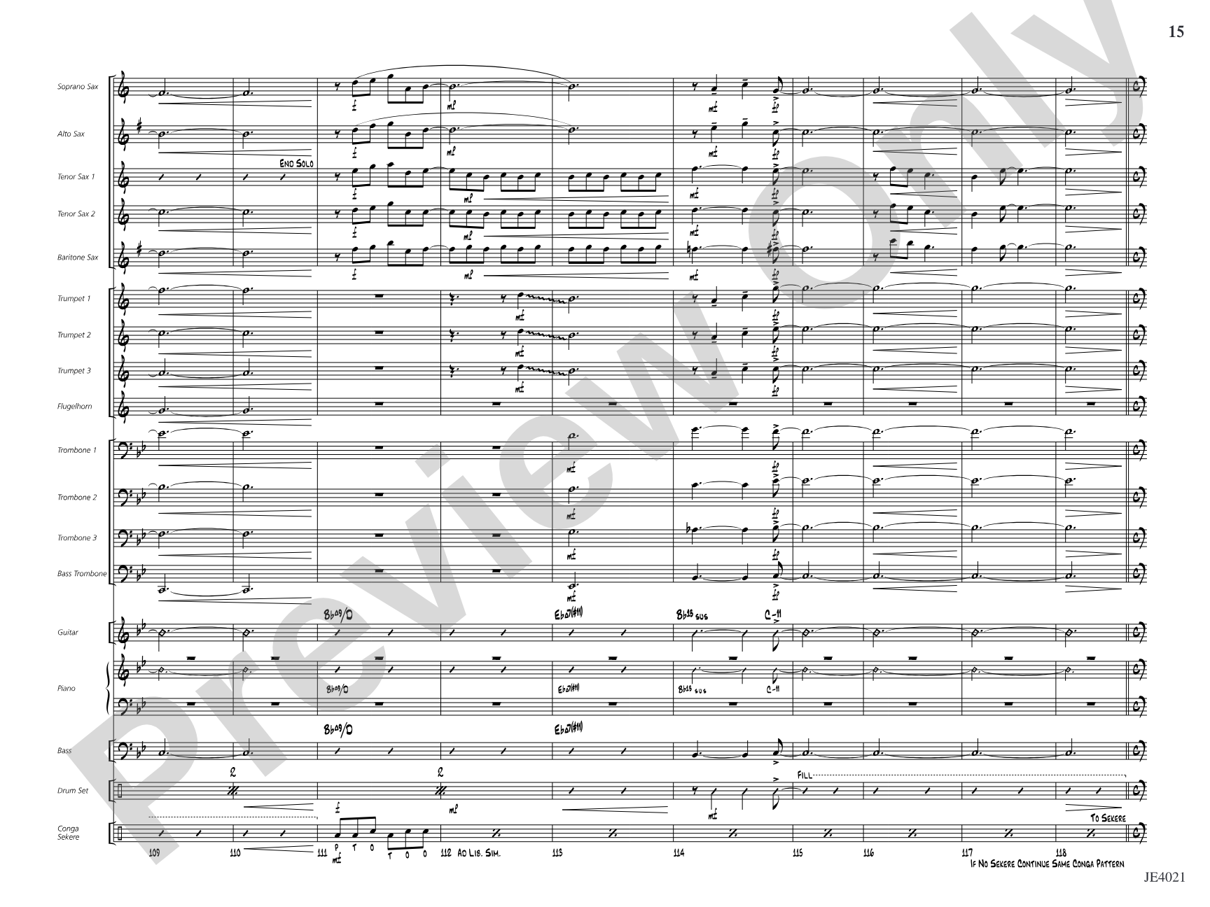 Techénko: Jazz Ensemble Conductor Score & Parts