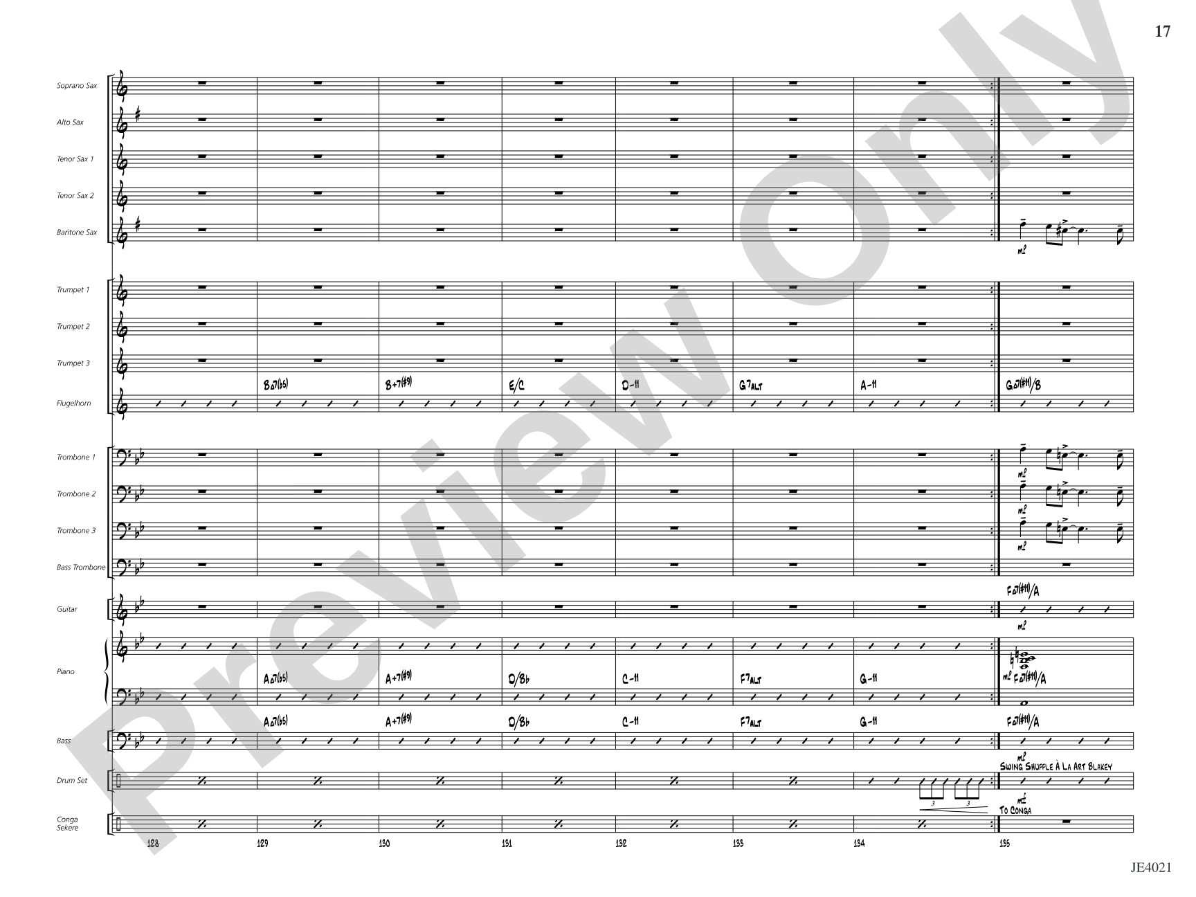 Techénko: Jazz Ensemble Conductor Score & Parts