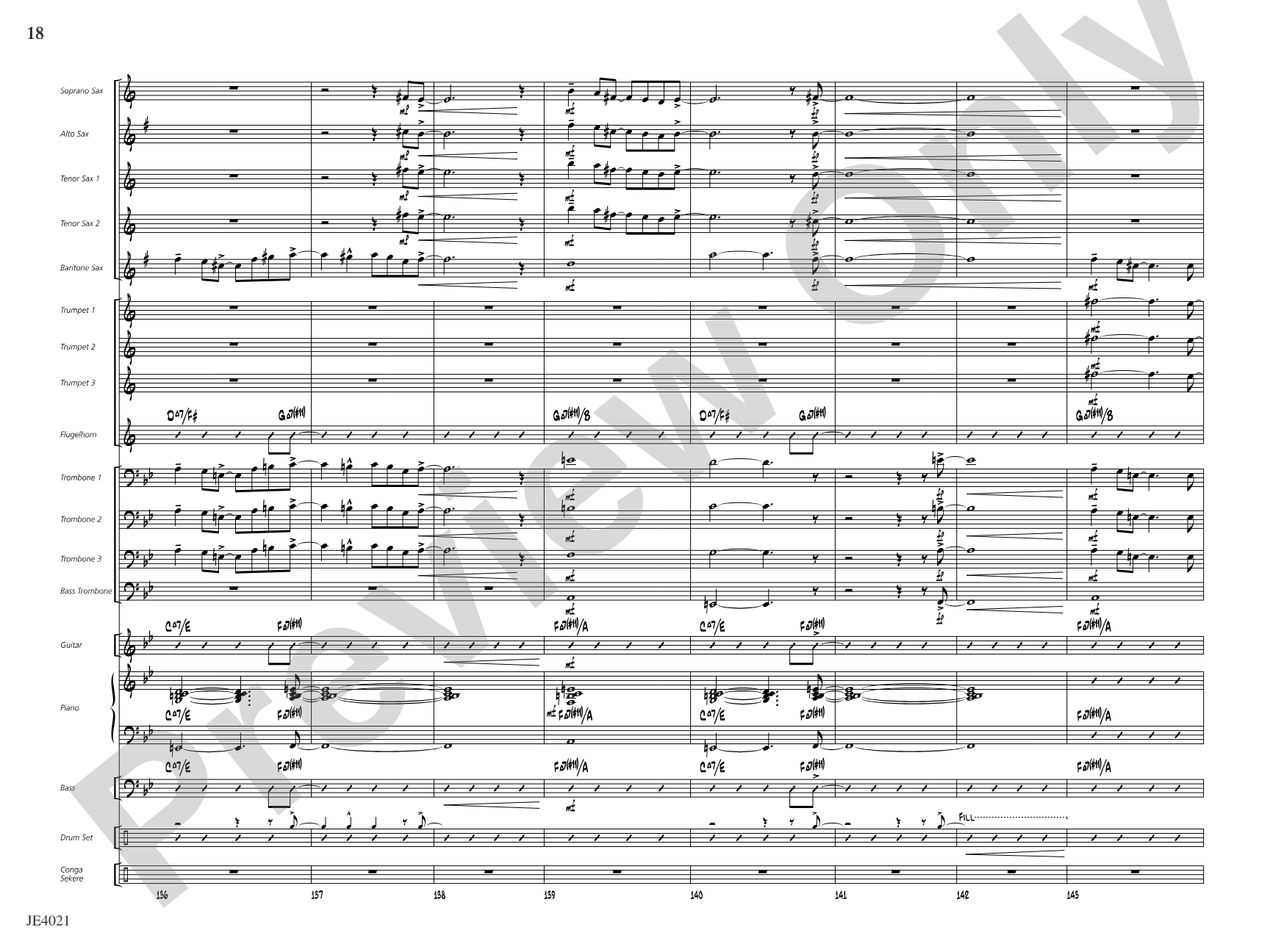 Techénko: Jazz Ensemble Conductor Score & Parts
