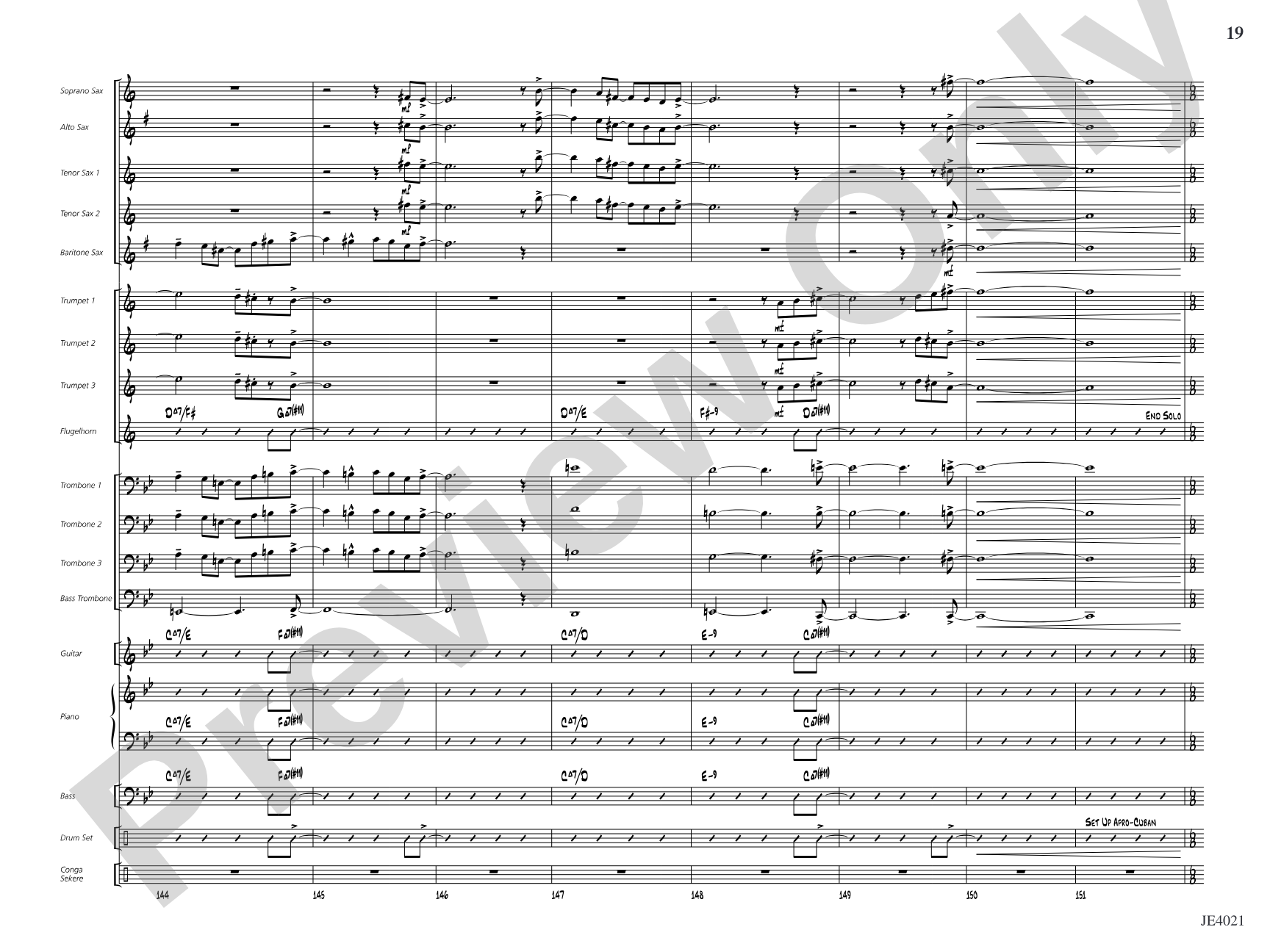 Techénko: Jazz Ensemble Conductor Score & Parts