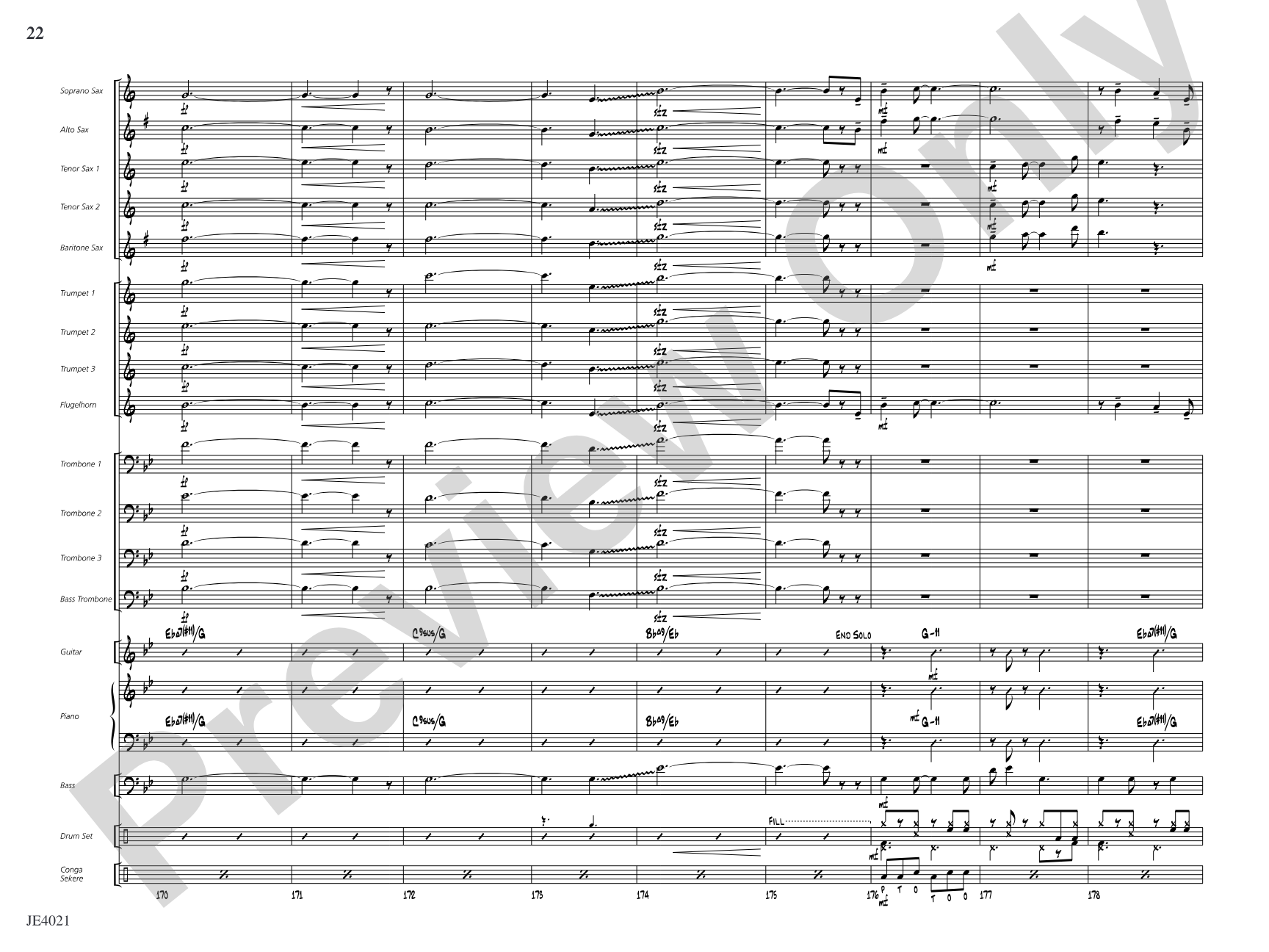 Techénko: Jazz Ensemble Conductor Score & Parts