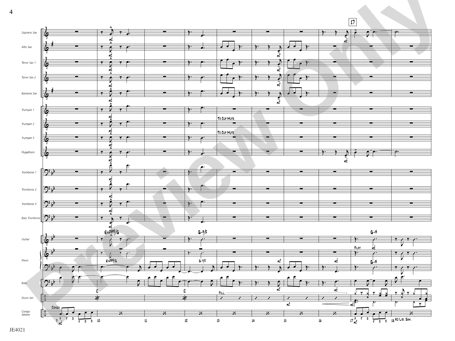 Techénko: Jazz Ensemble Conductor Score & Parts