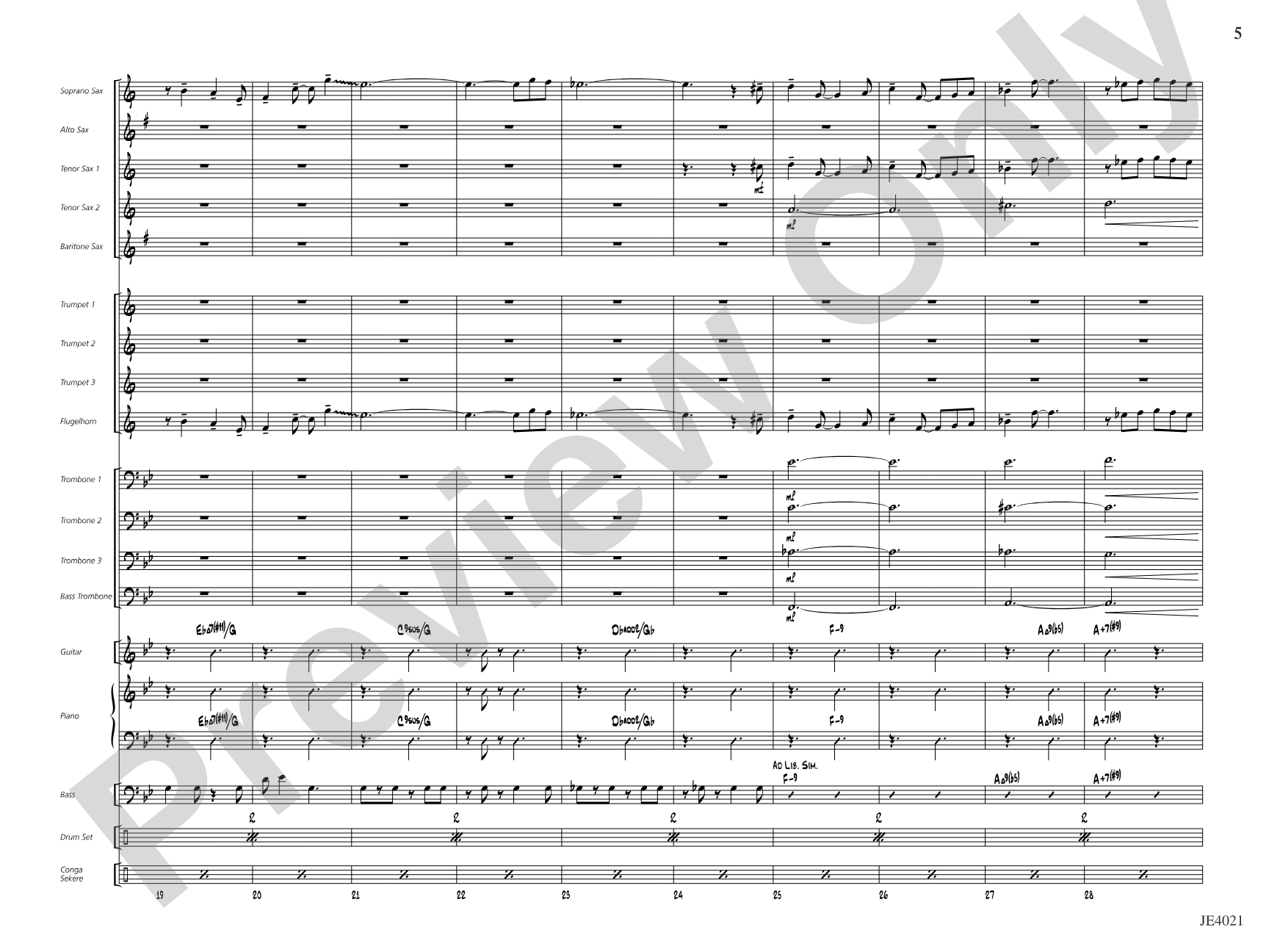 Techénko: Jazz Ensemble Conductor Score & Parts
